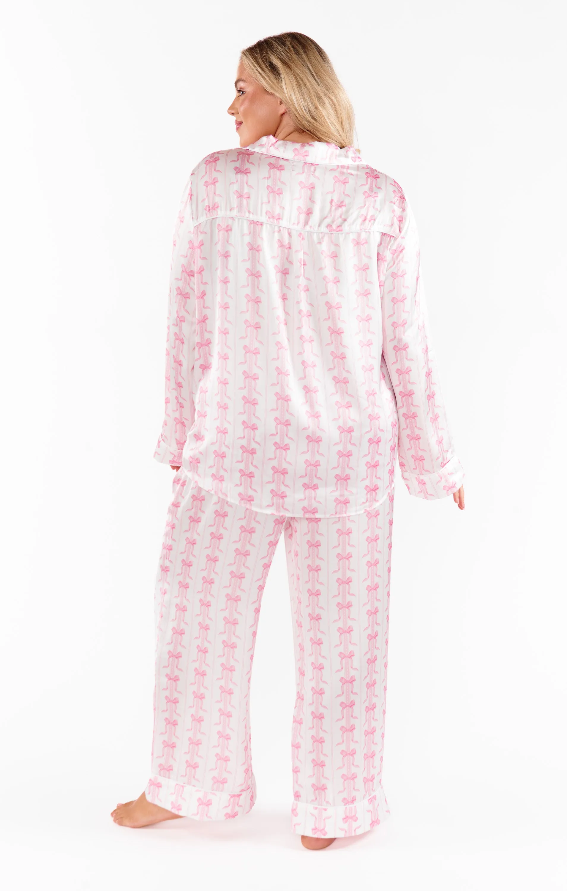 Classic PJ Set ~ Samantha Bow Silky