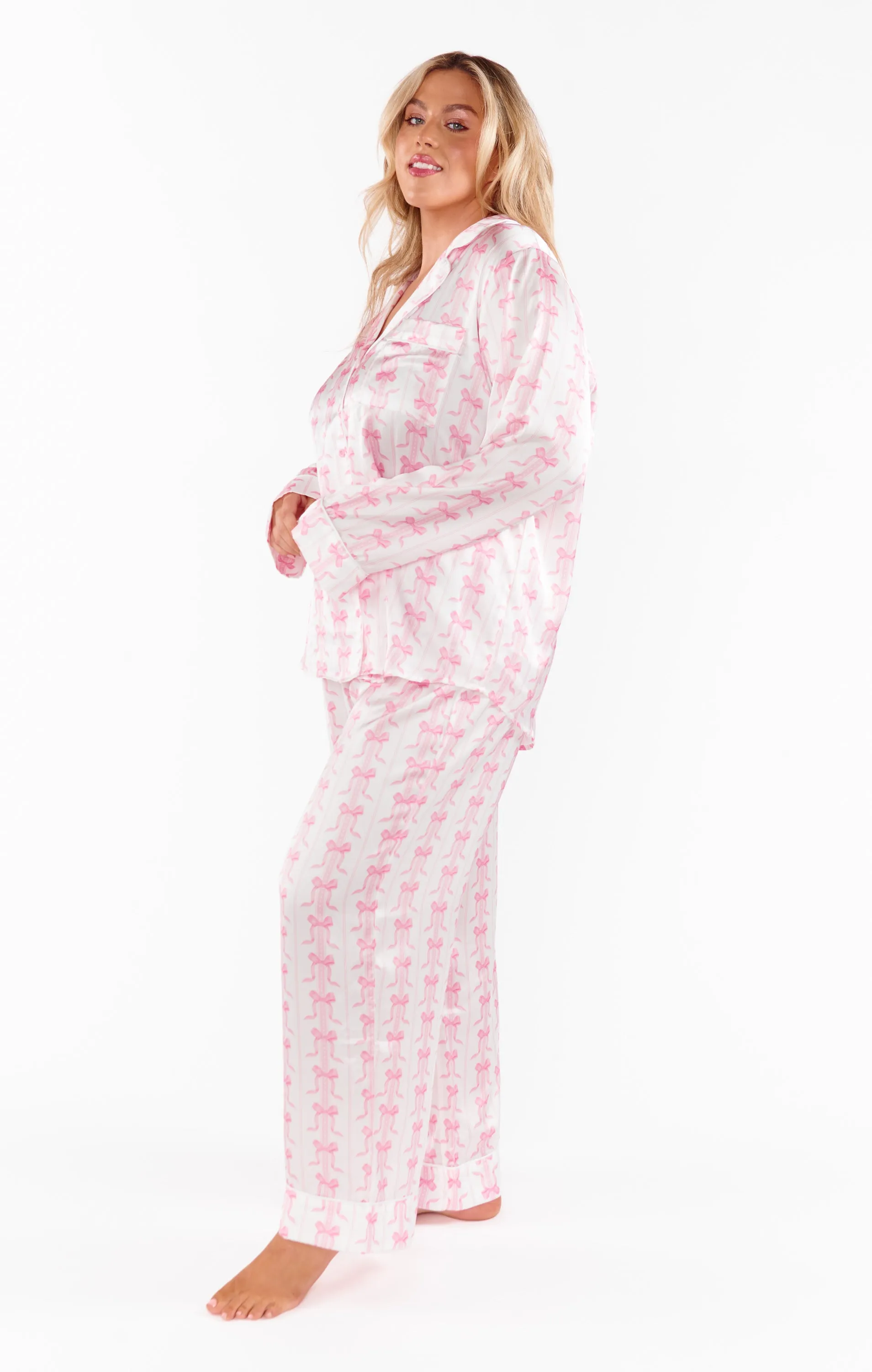Classic PJ Set ~ Samantha Bow Silky