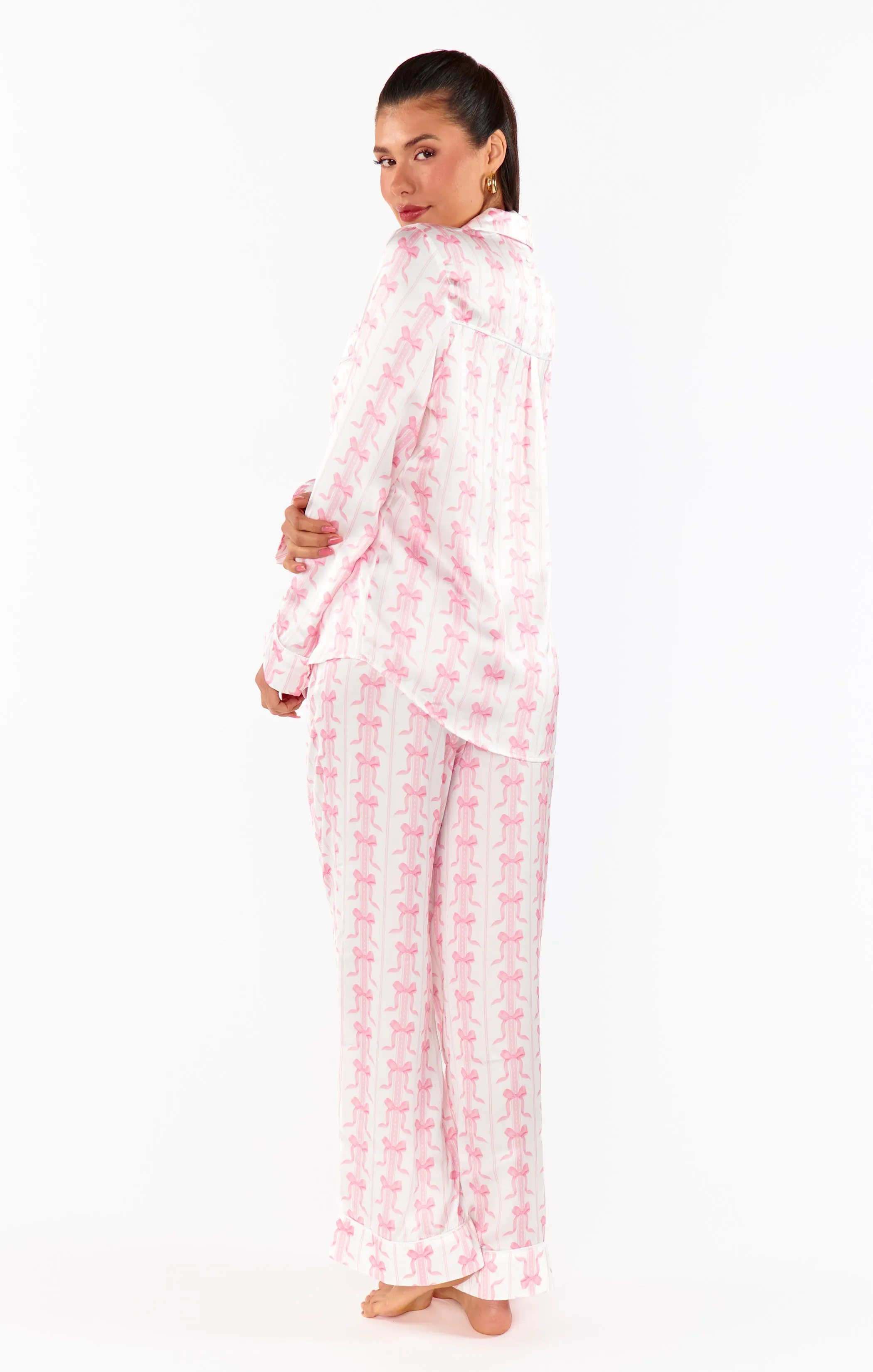 Classic PJ Set ~ Samantha Bow Silky