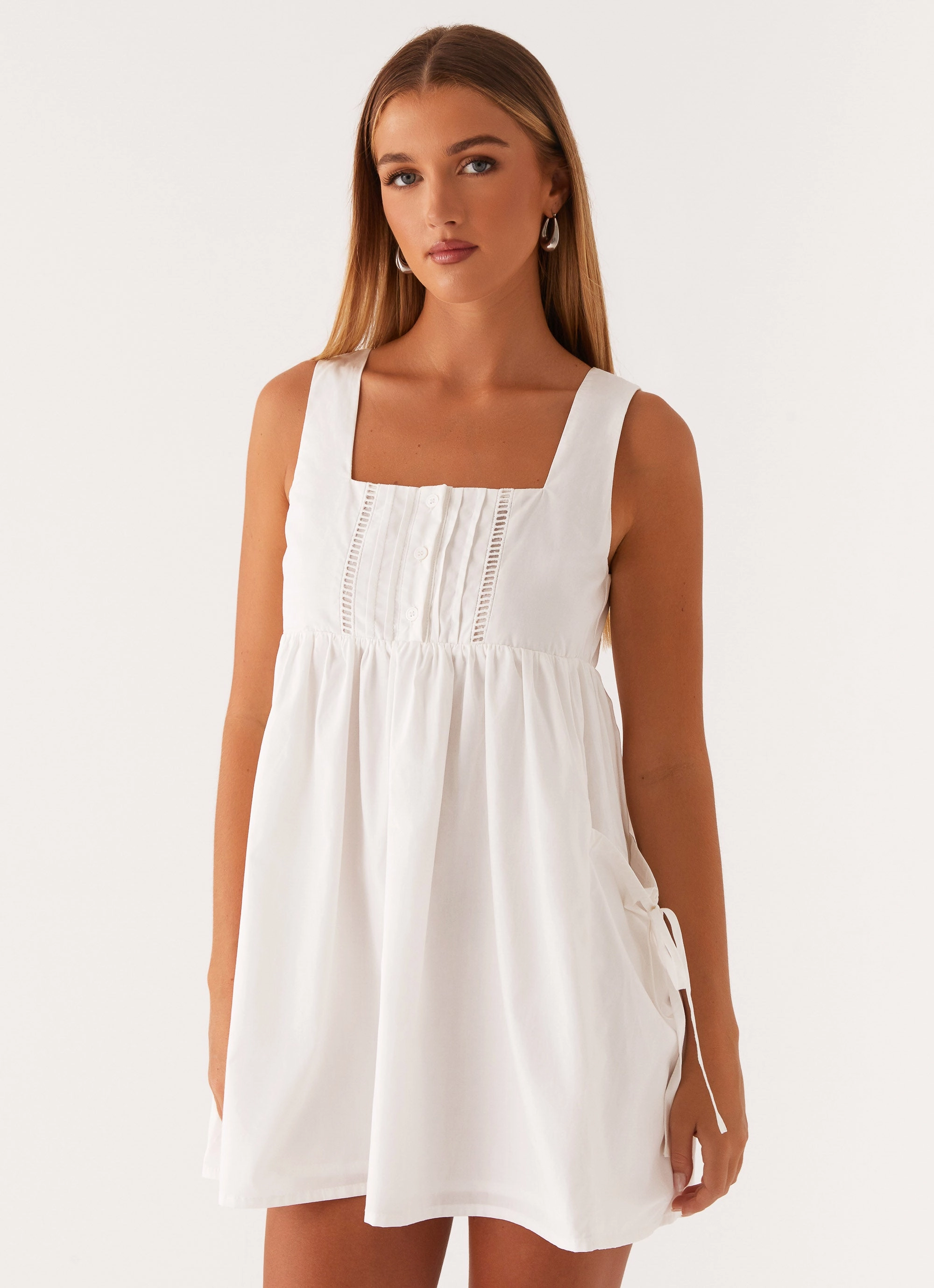 Power Soft Ready Glow Ottoline Babydoll Mini Dress - White