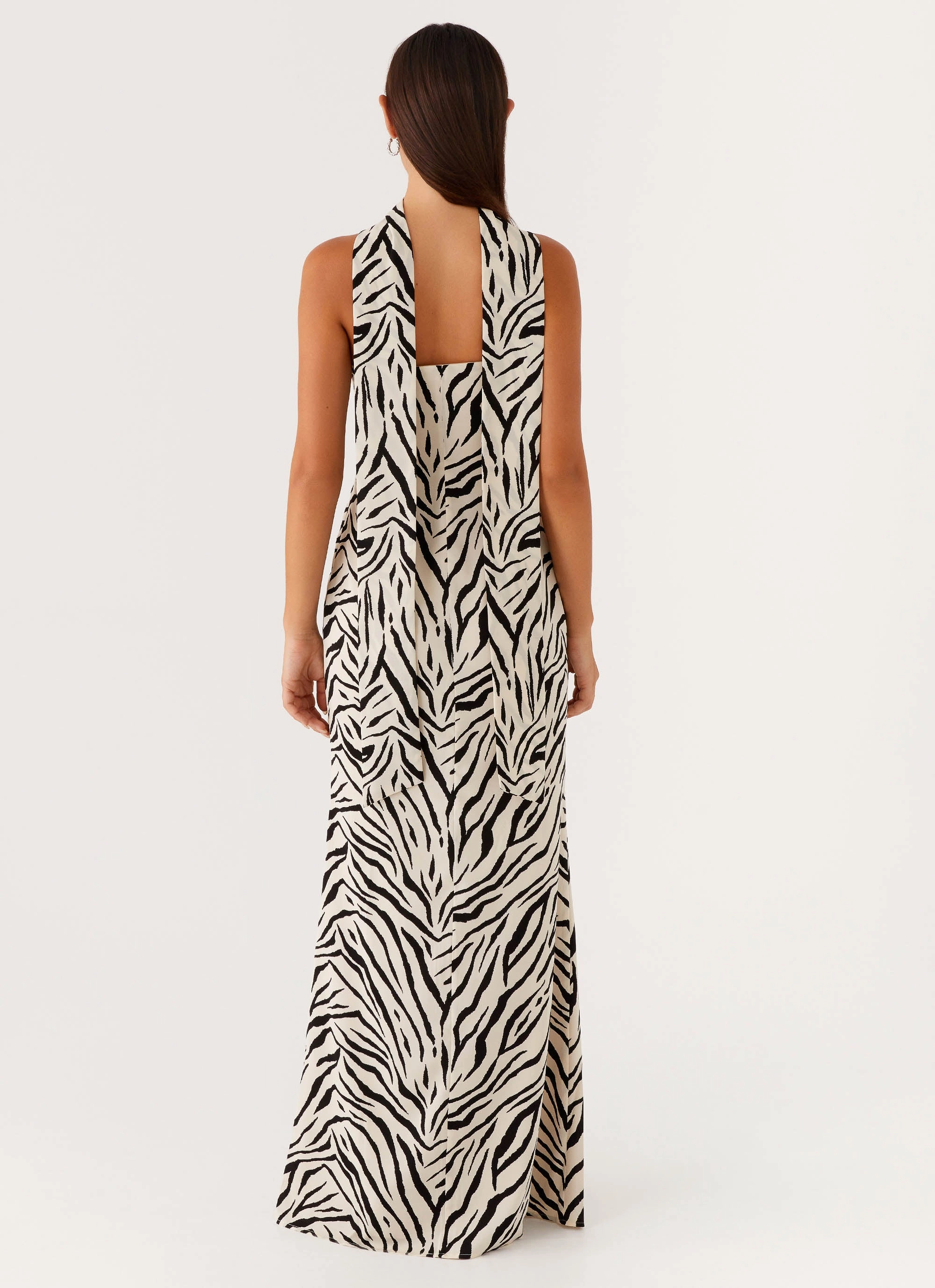 All Season Modern Fit Jigsaw Strapless Maxi Dress - Zebra