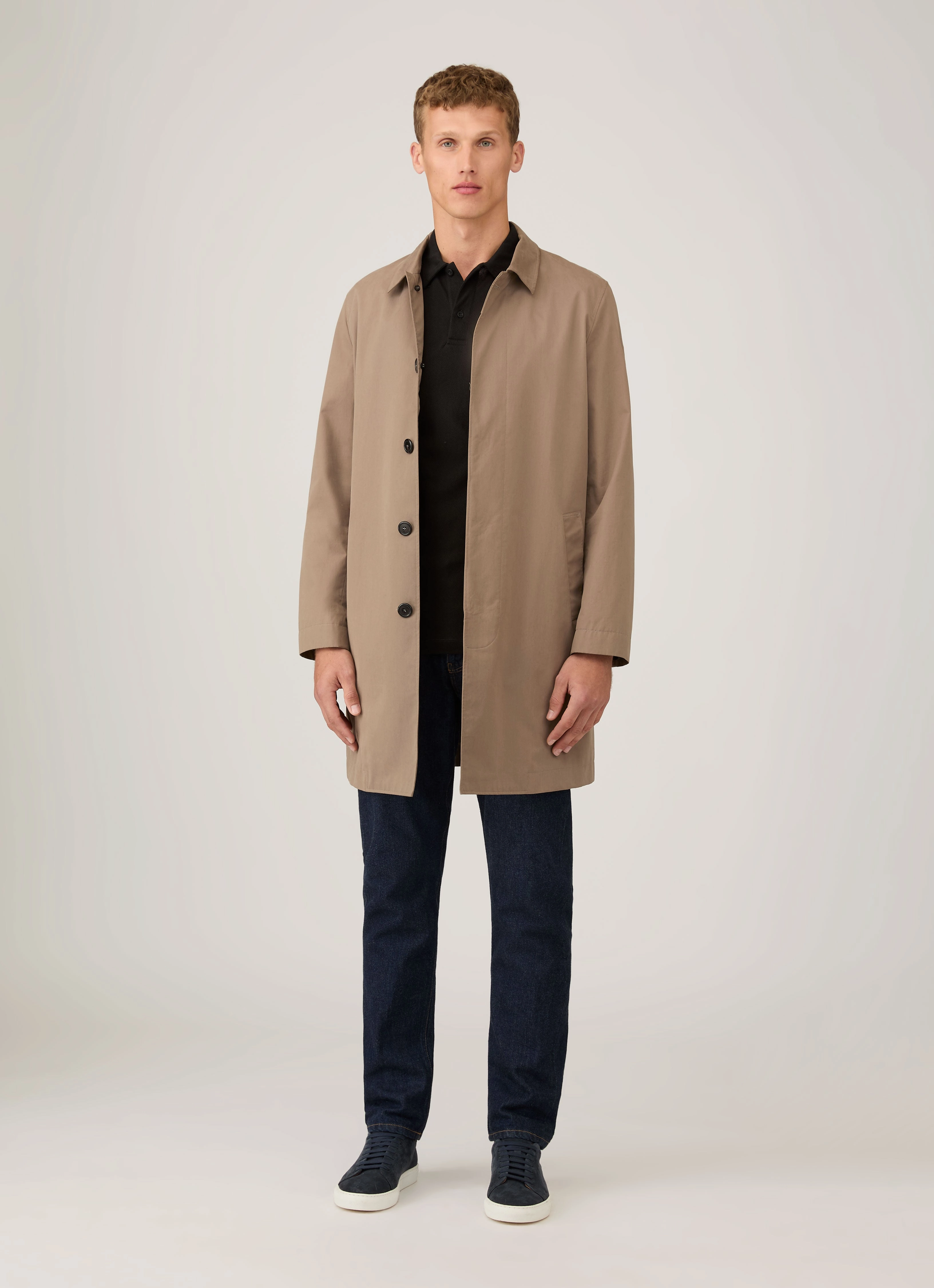 Men's Riviera Long Sleeve Polo Shirt in Black Club Style