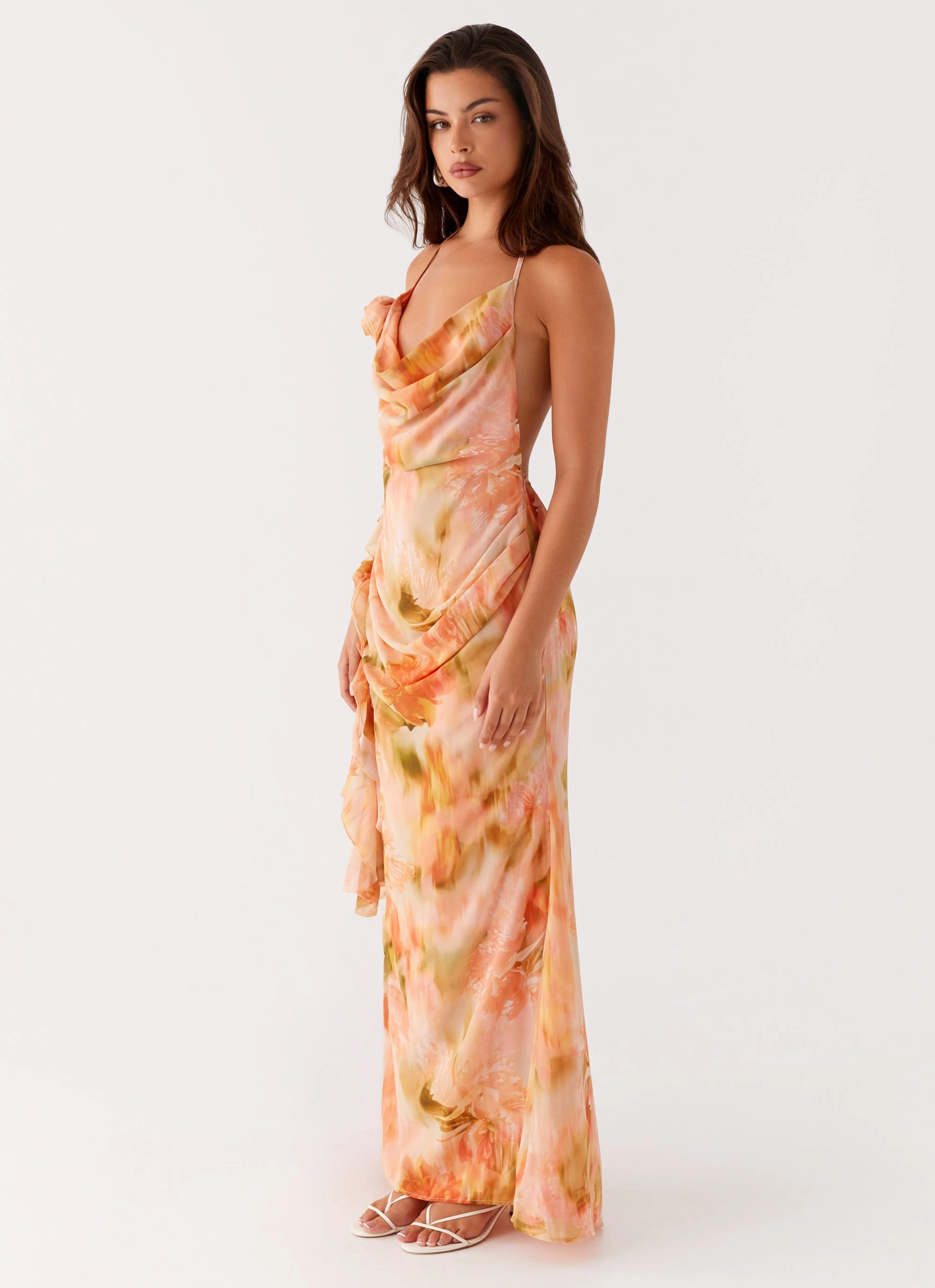 Diedre Rose Strappy Maxi Dress - Sunset Floral Elegant Comfort