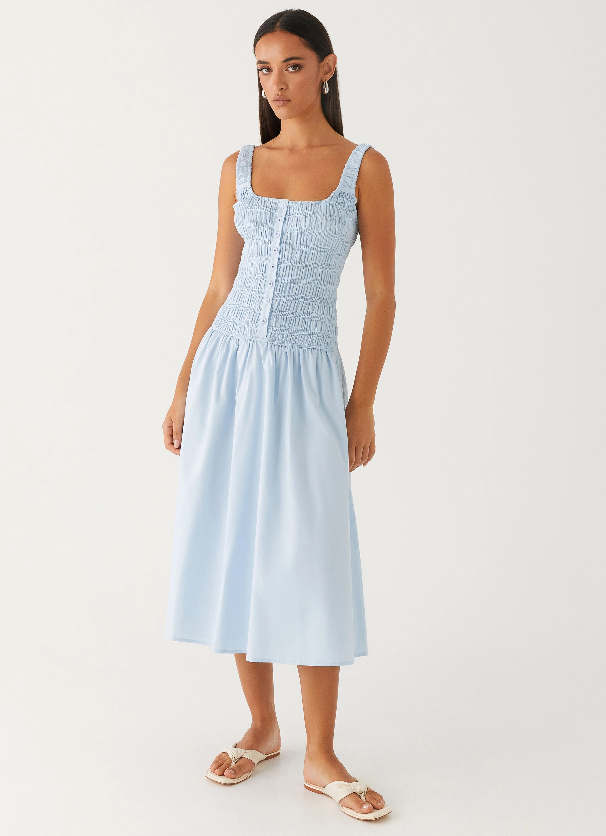Wildflower Midi Dress - Blue Chic Mom