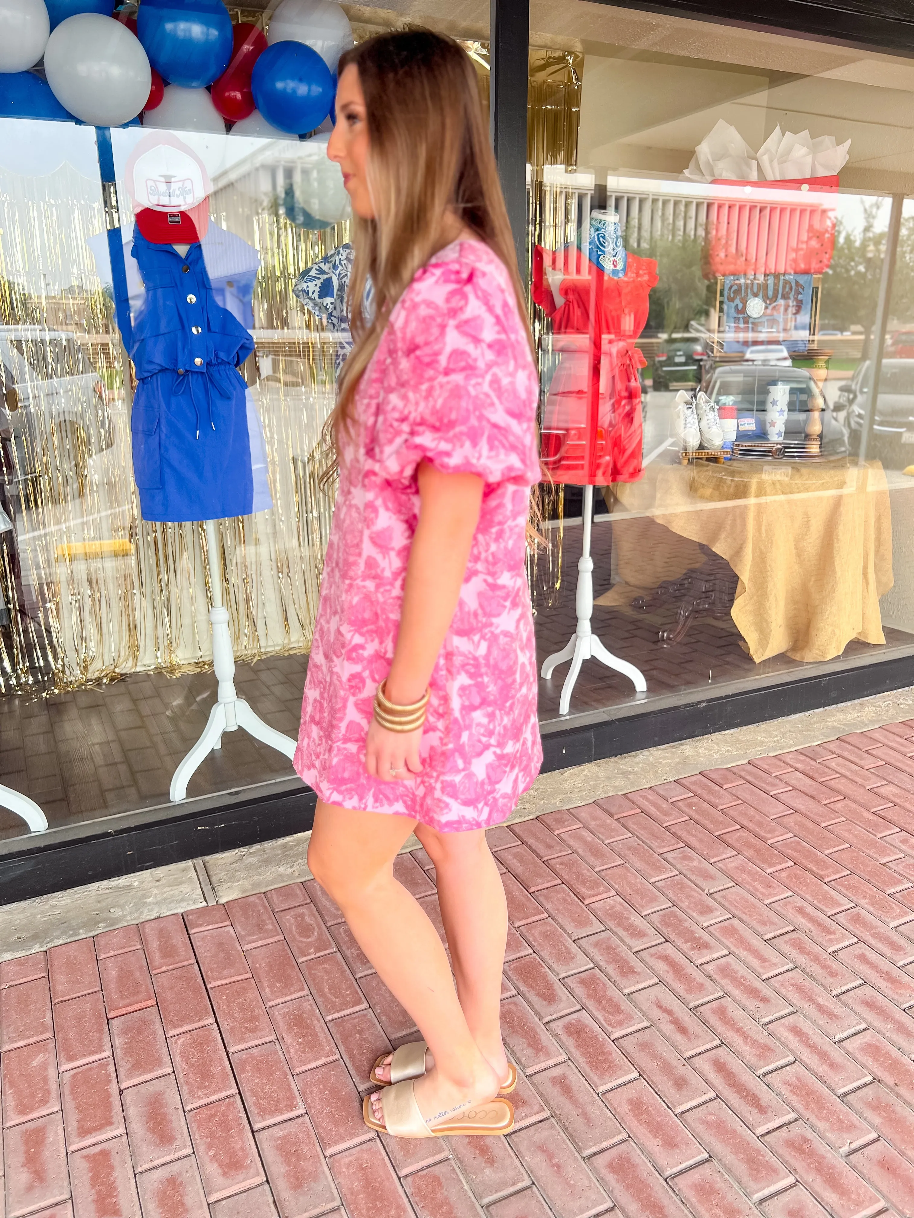 Classy Girl Floral Jacquard Mini Dress