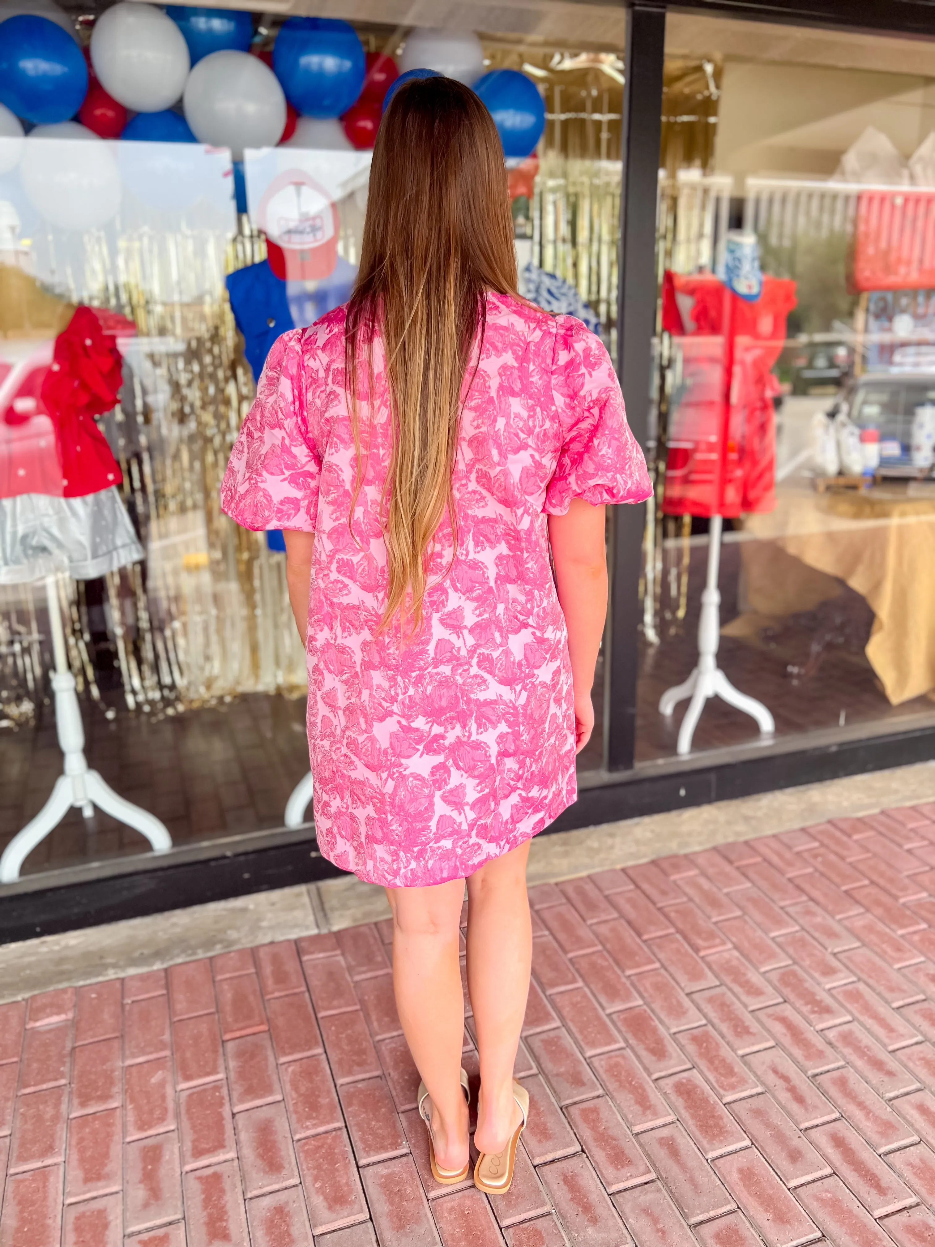 Classy Girl Floral Jacquard Mini Dress