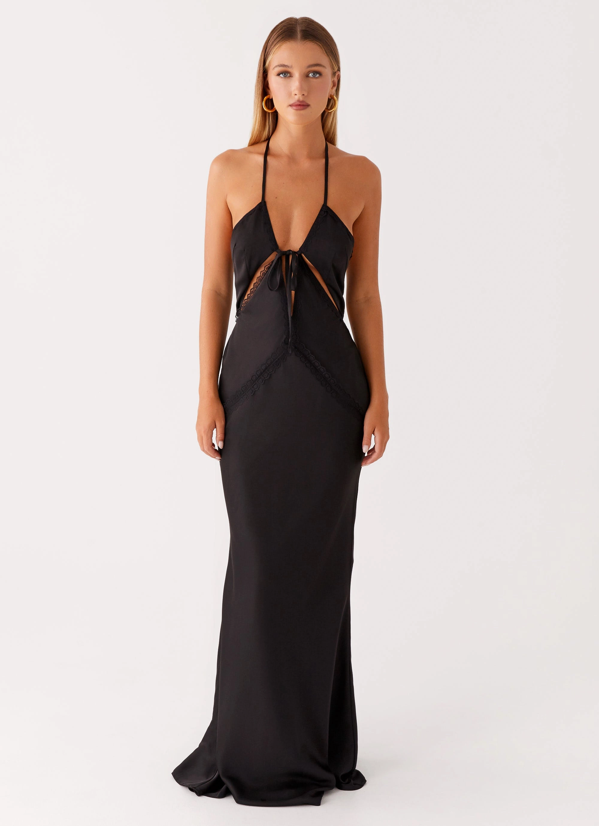 Highway Maxi Dress - Black Clean Structure Matte-finish