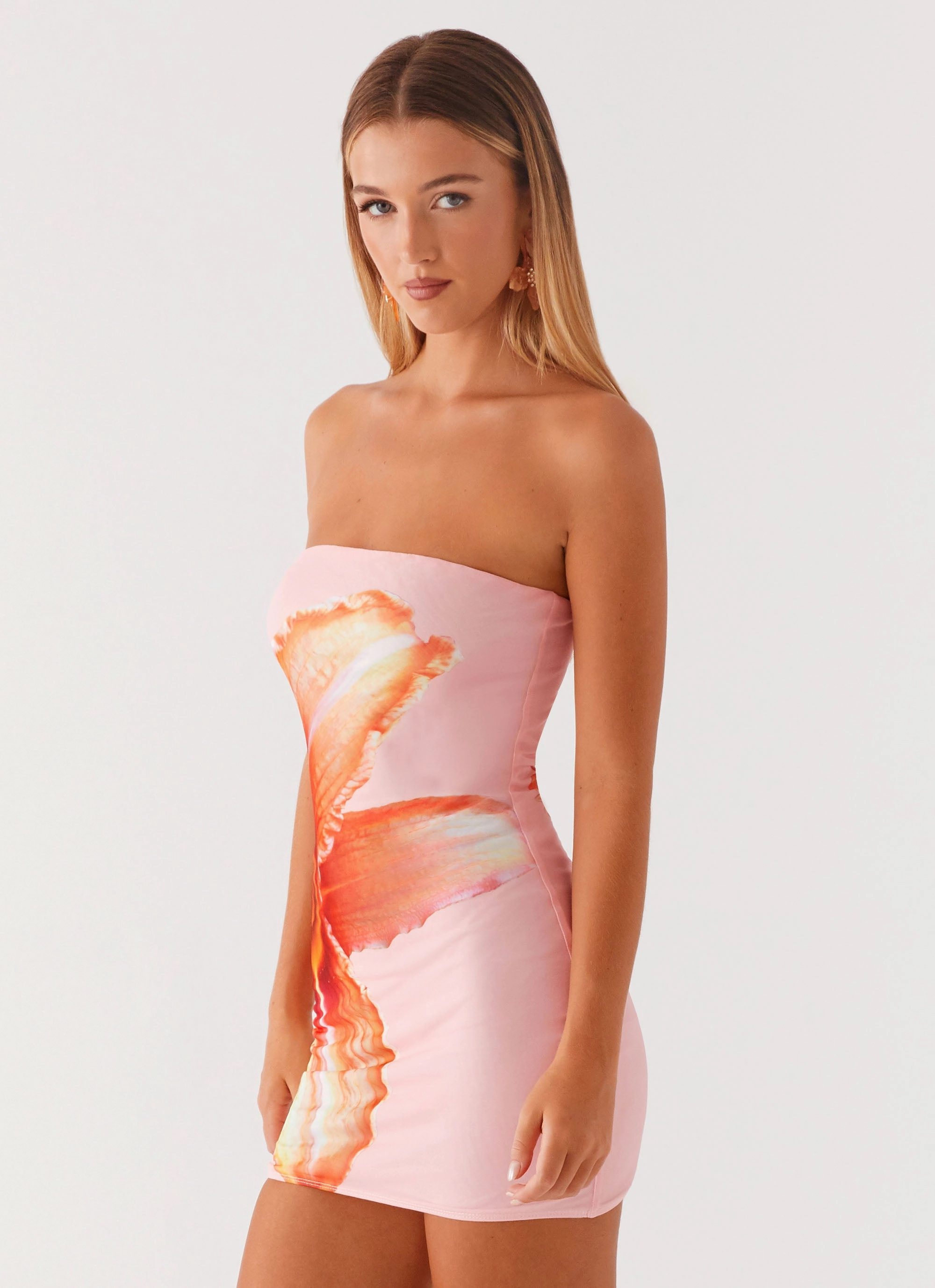 Fresh Glow Flare Breeze Full Bloom Mini Dress - Pink