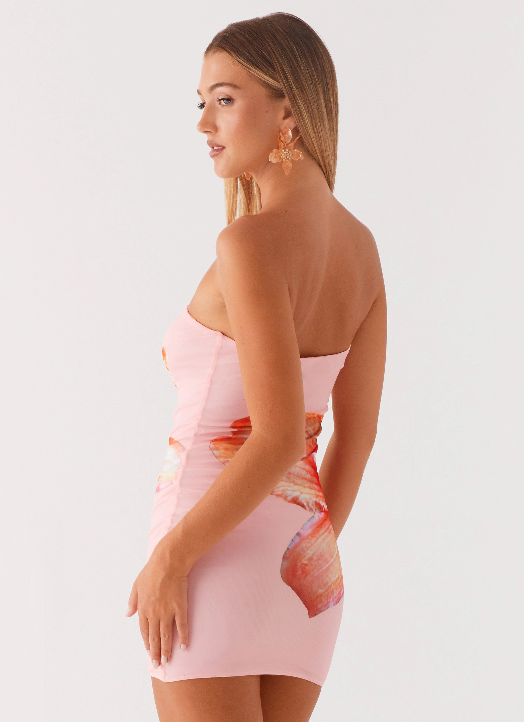 Full Bloom Mini Dress - Pink Soft Stretch