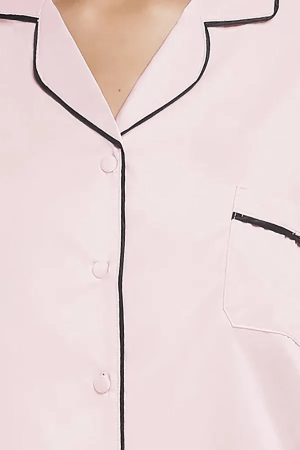 Claudia Shirt & Trouser PJ Set- Pink