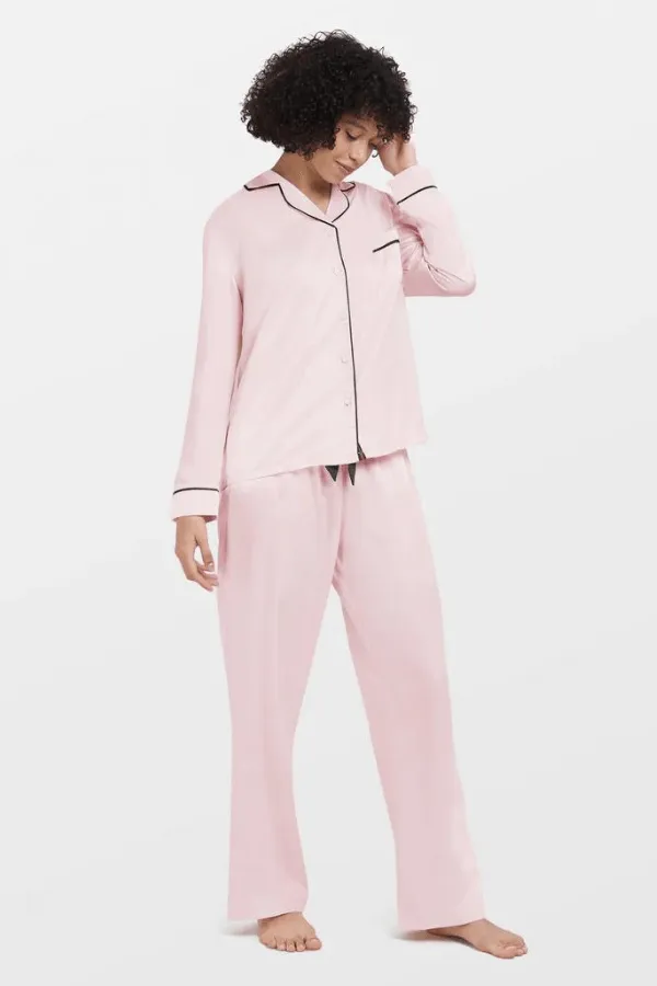 Claudia Shirt & Trouser PJ Set- Pink