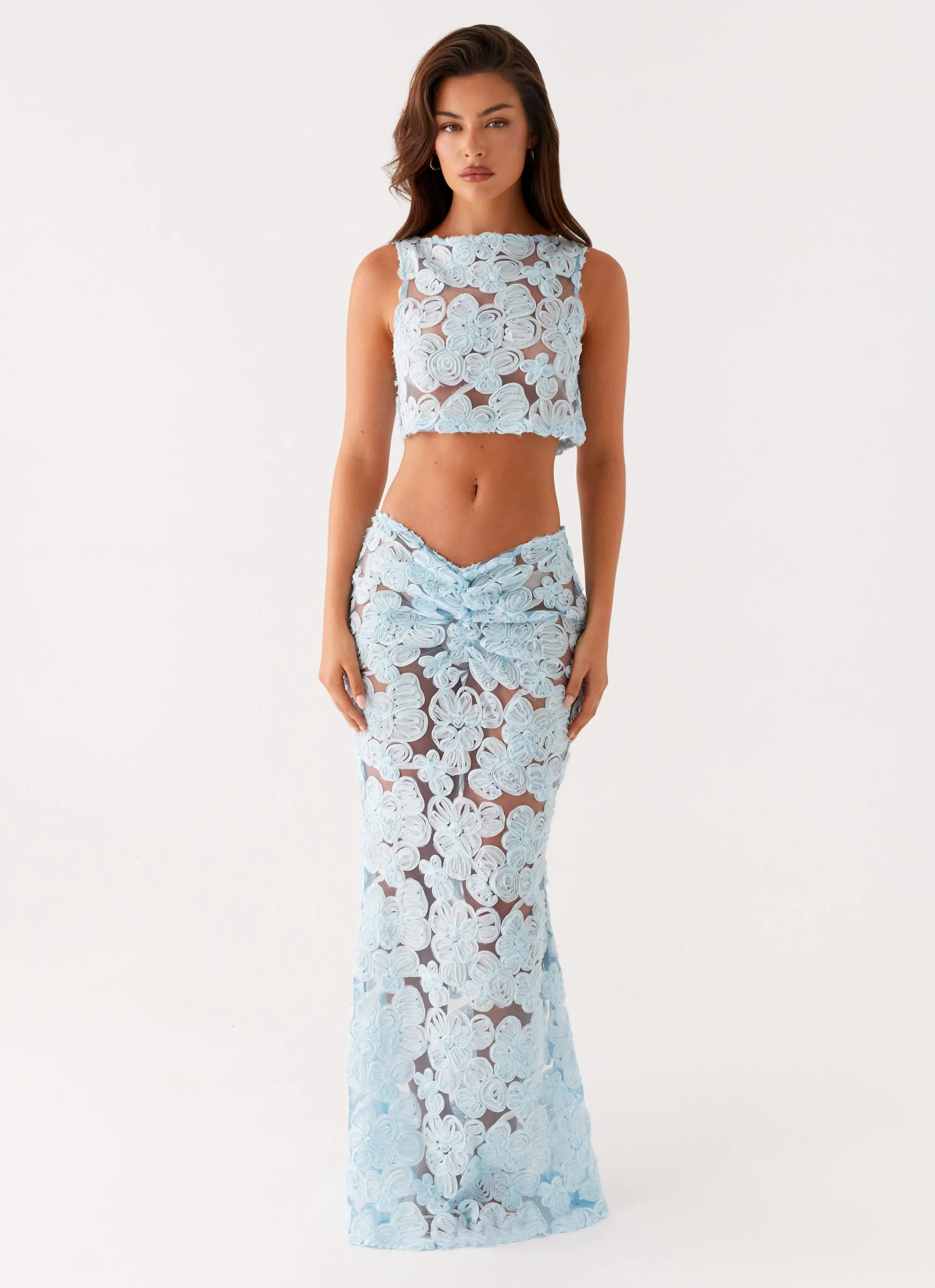 Fiorella Floret Maxi Skirt - Blue Everyday Essential