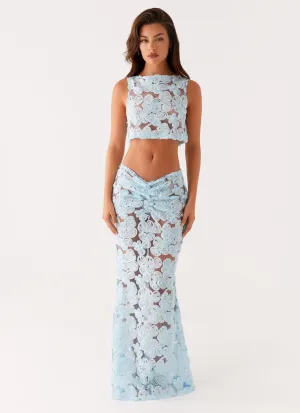 Clean Cut Fiorella Floret Maxi Skirt - Blue Fiorella Floret Maxi Skirt - Blue Daywear Flexible Performance