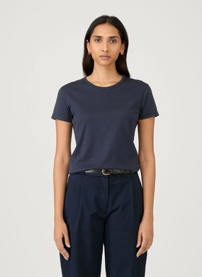 Clean Fit Women's Classic T-shirt in Navy Formal Occasion Stylish Layer Look Women's Classic T-shirt in Navy