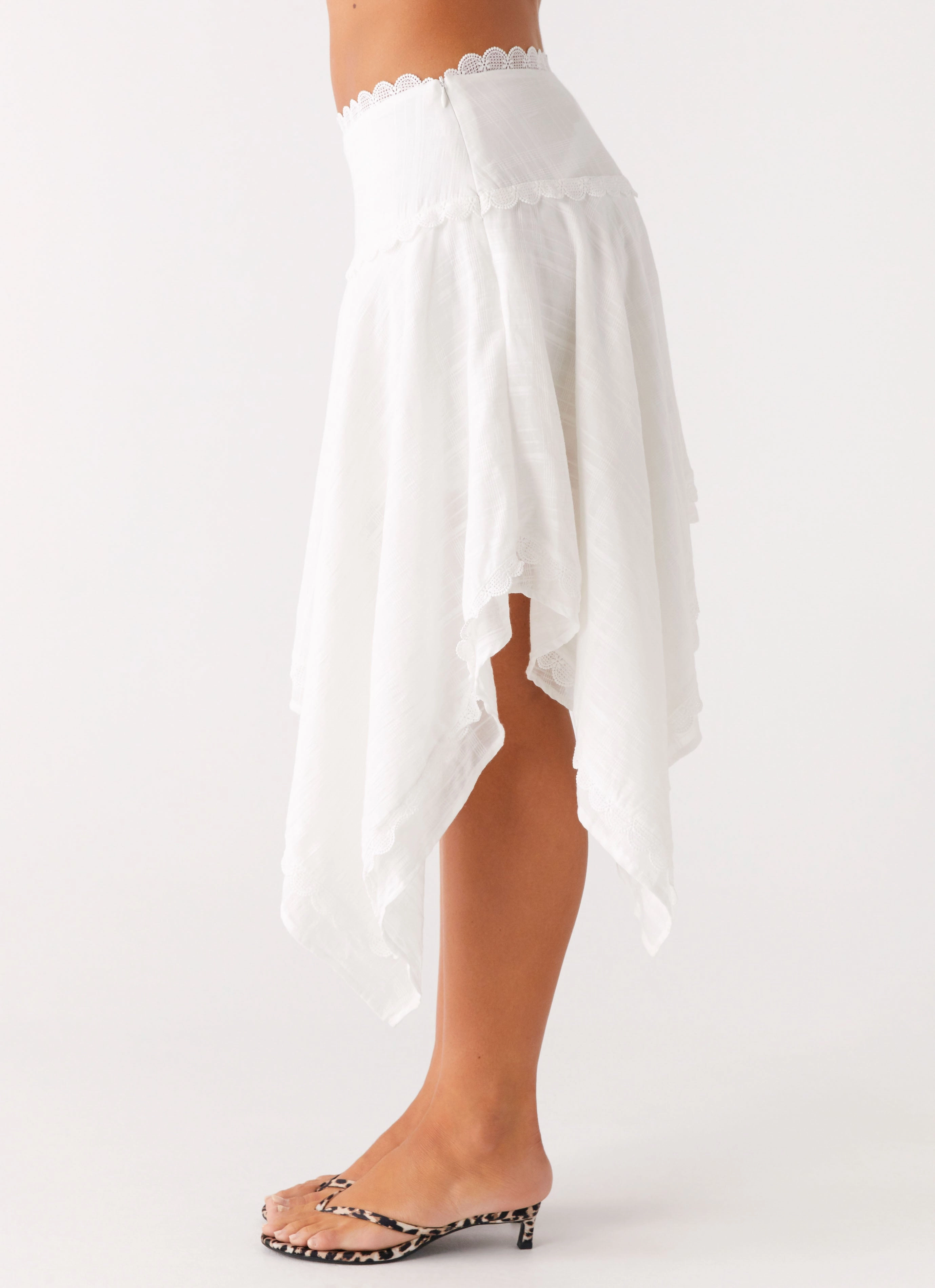 Clearwater Mist Midi Skirt - White Low Bulk Material