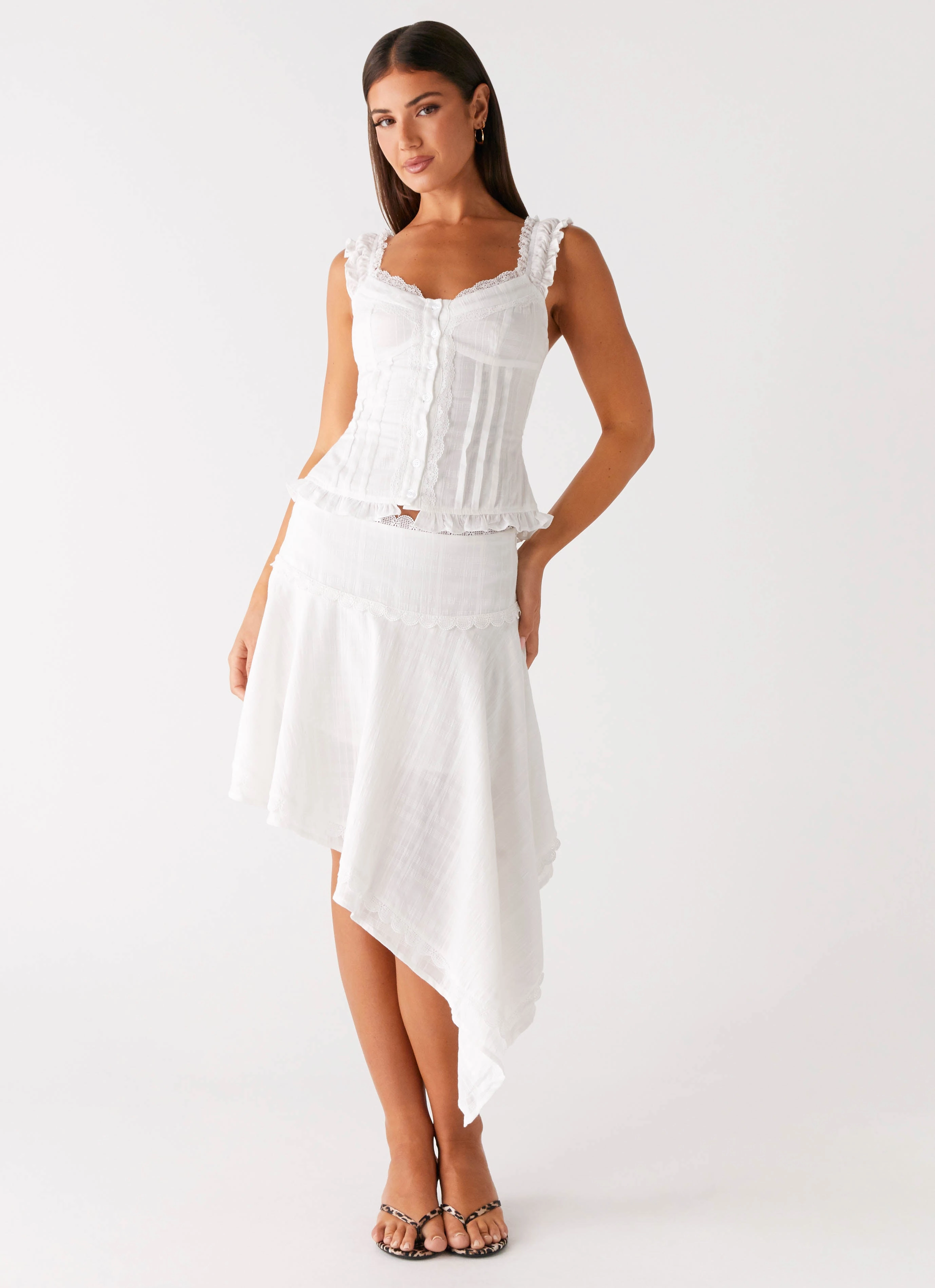 Clearwater Mist Midi Skirt - White Fit Flex
