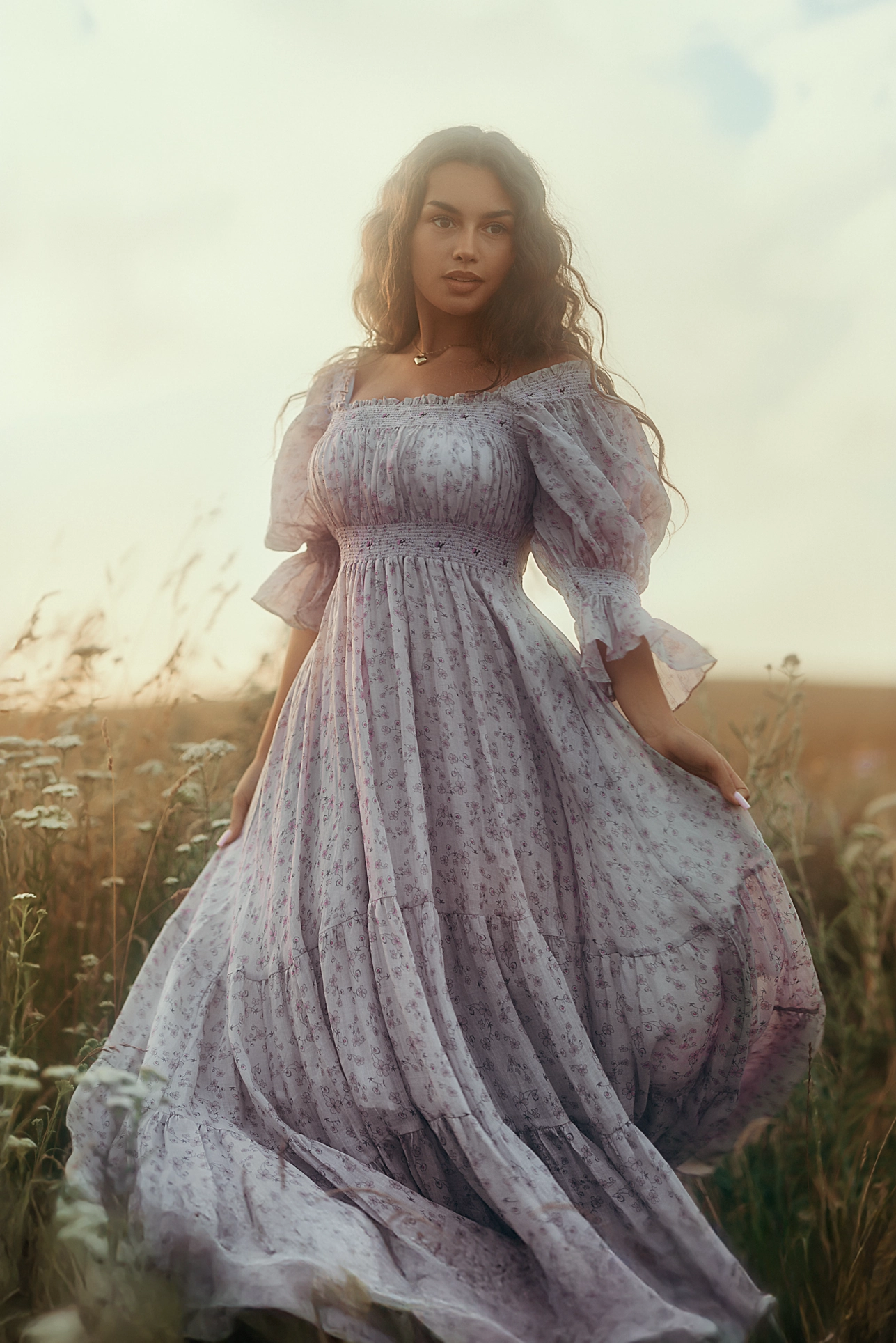 Cloud 21 | smocking embroidery linen dress Eco Certified Textiles