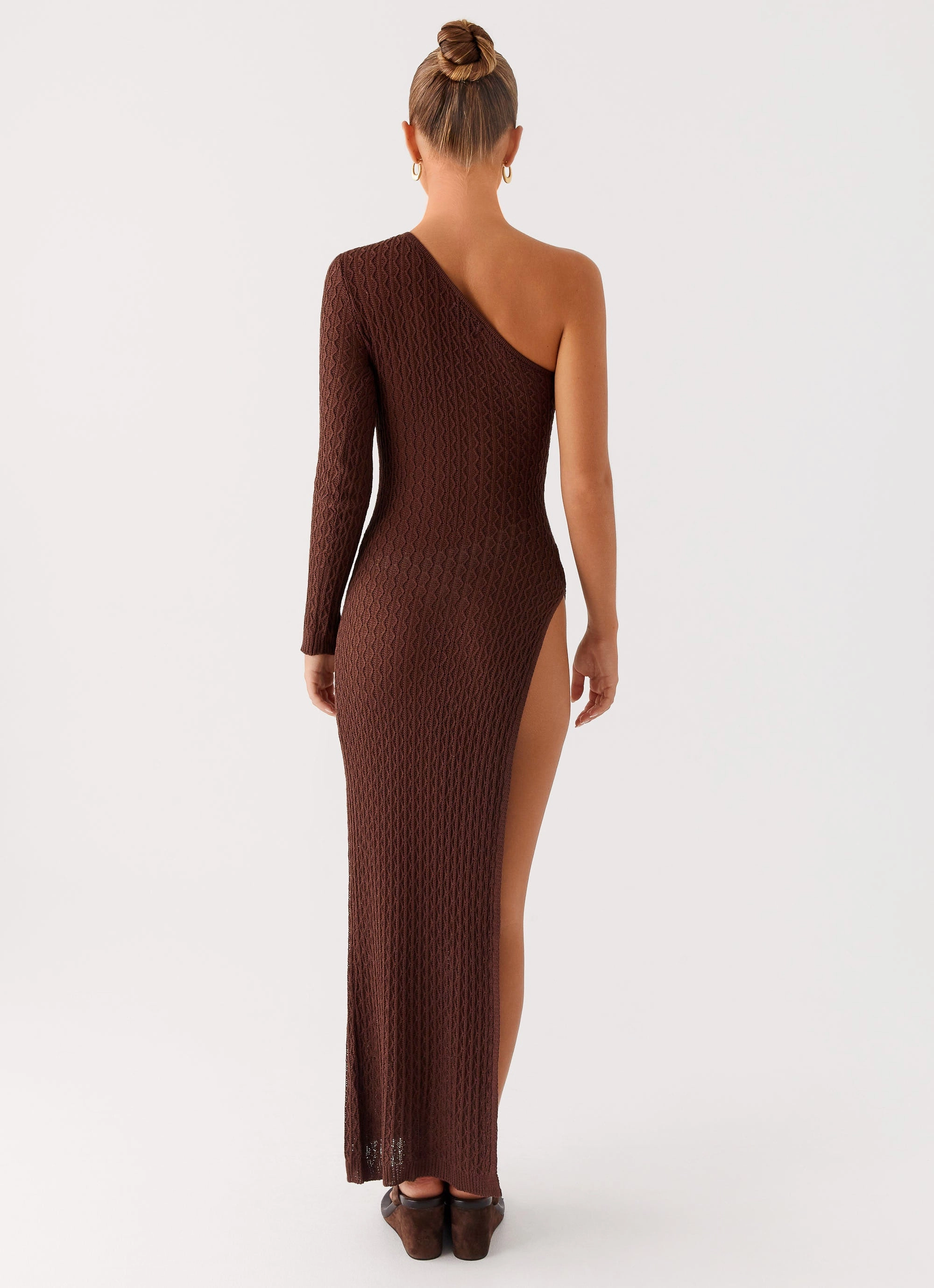Panelled-Design Kerri Knit Maxi Dress - Dark Chocolate