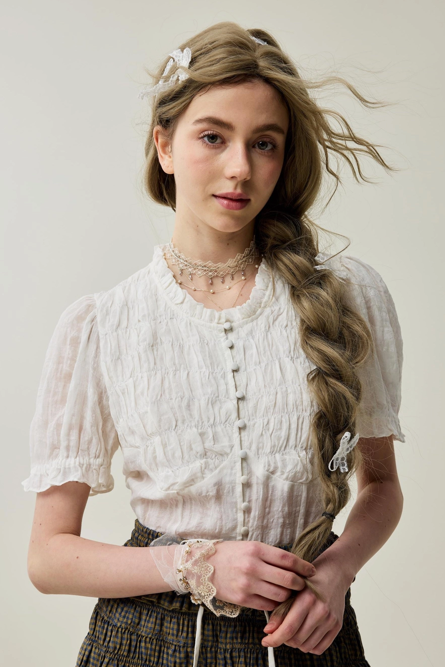 Clean Lines Clove 9 | smocked linen blouse