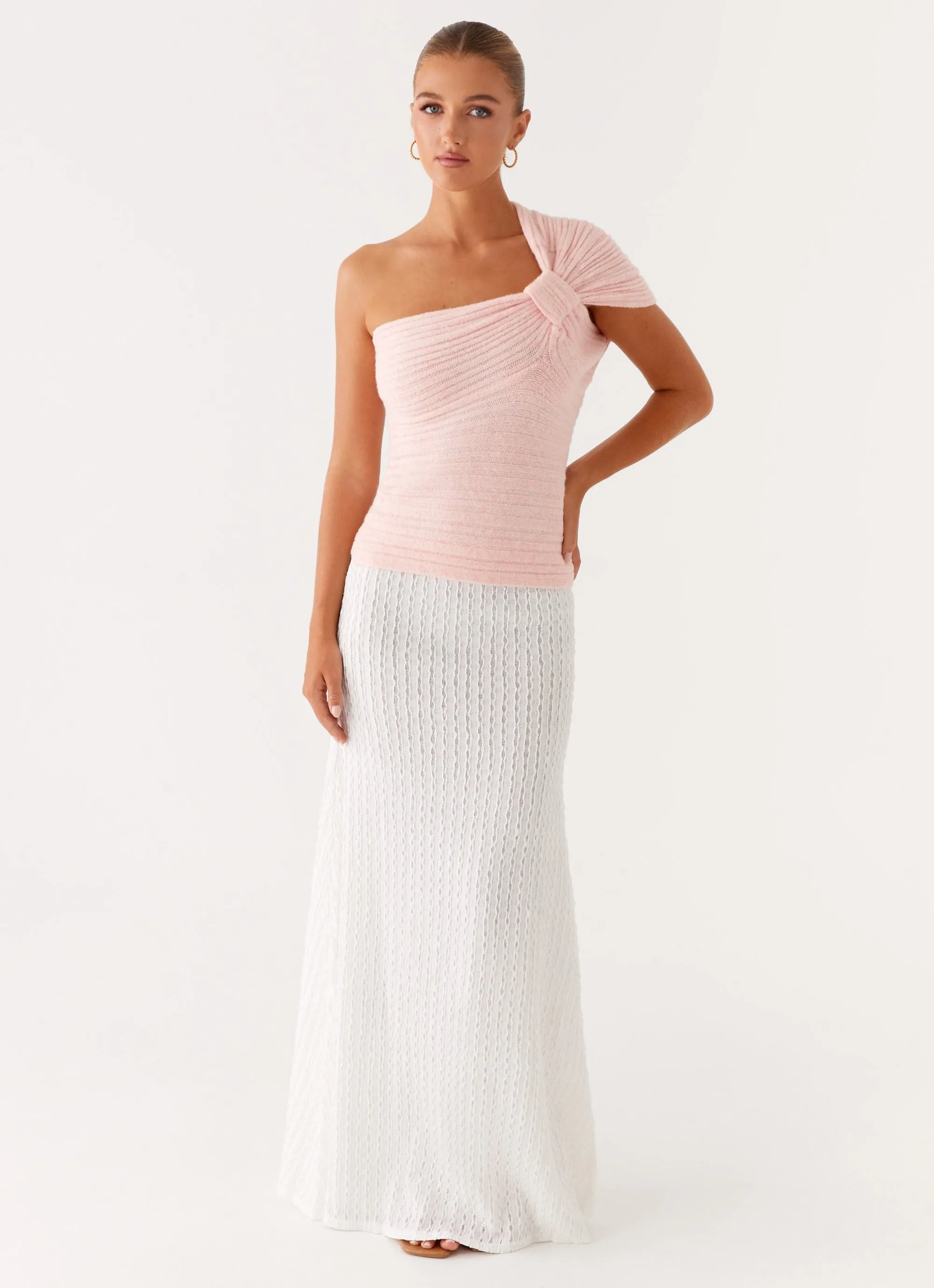 Erasable Logo Patch Clovelly Maxi Skirt - White
