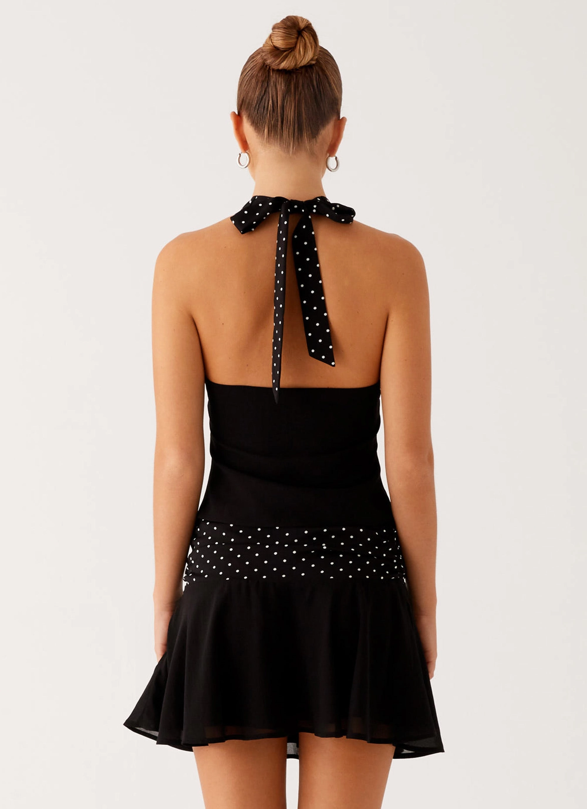 Colby Mini Skirt - Black Polka Dot Comfortable Feel