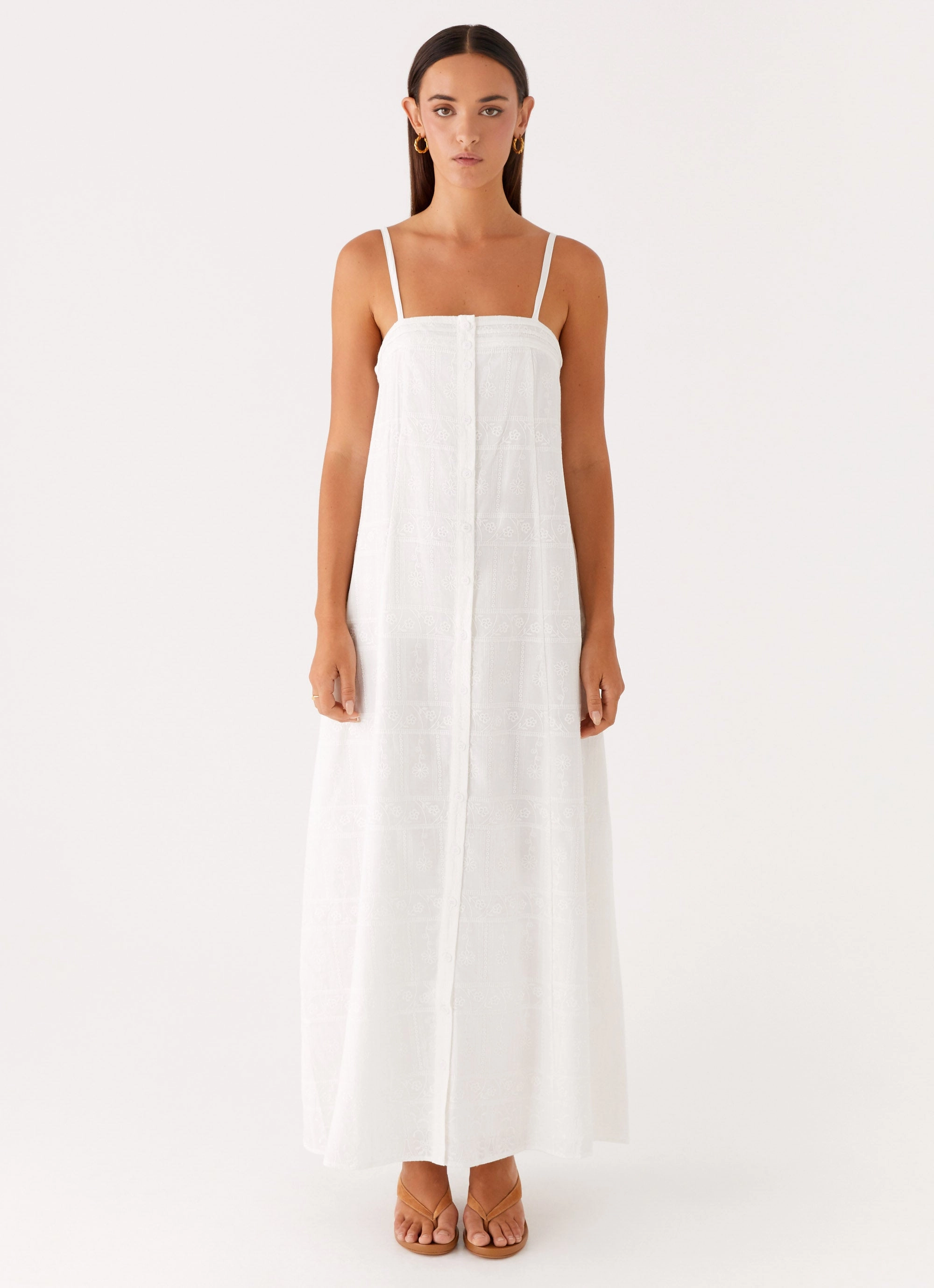 Cole Maxi Dress - White Cool Fabric