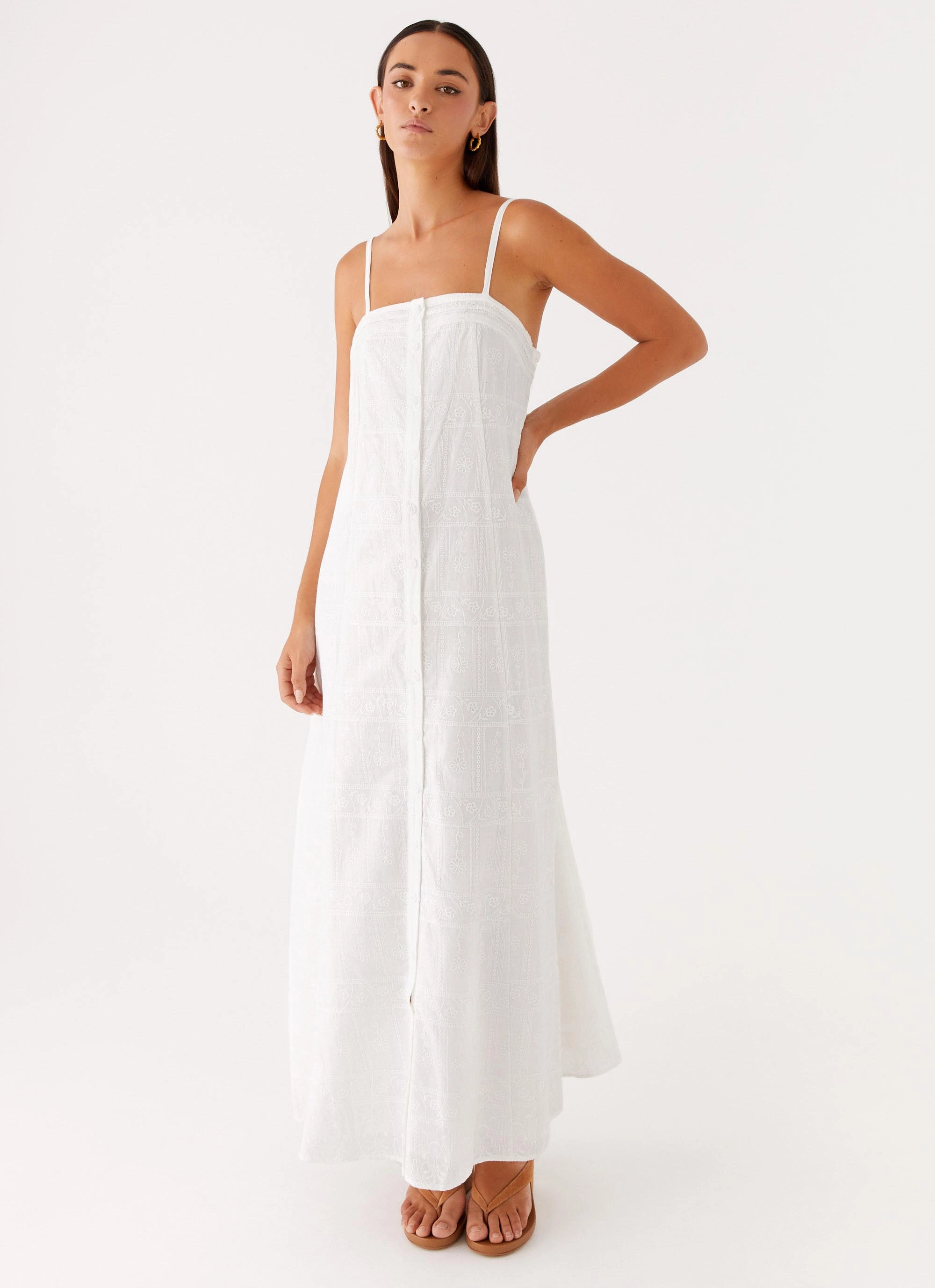 Cole Maxi Dress - White City Flow Semi Formal