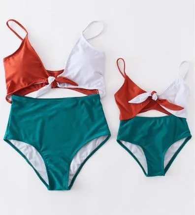 Color Block Mommy and Me Matching Swimsuit