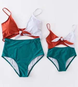 Color Block Mommy and Me Matching Swimsuit
