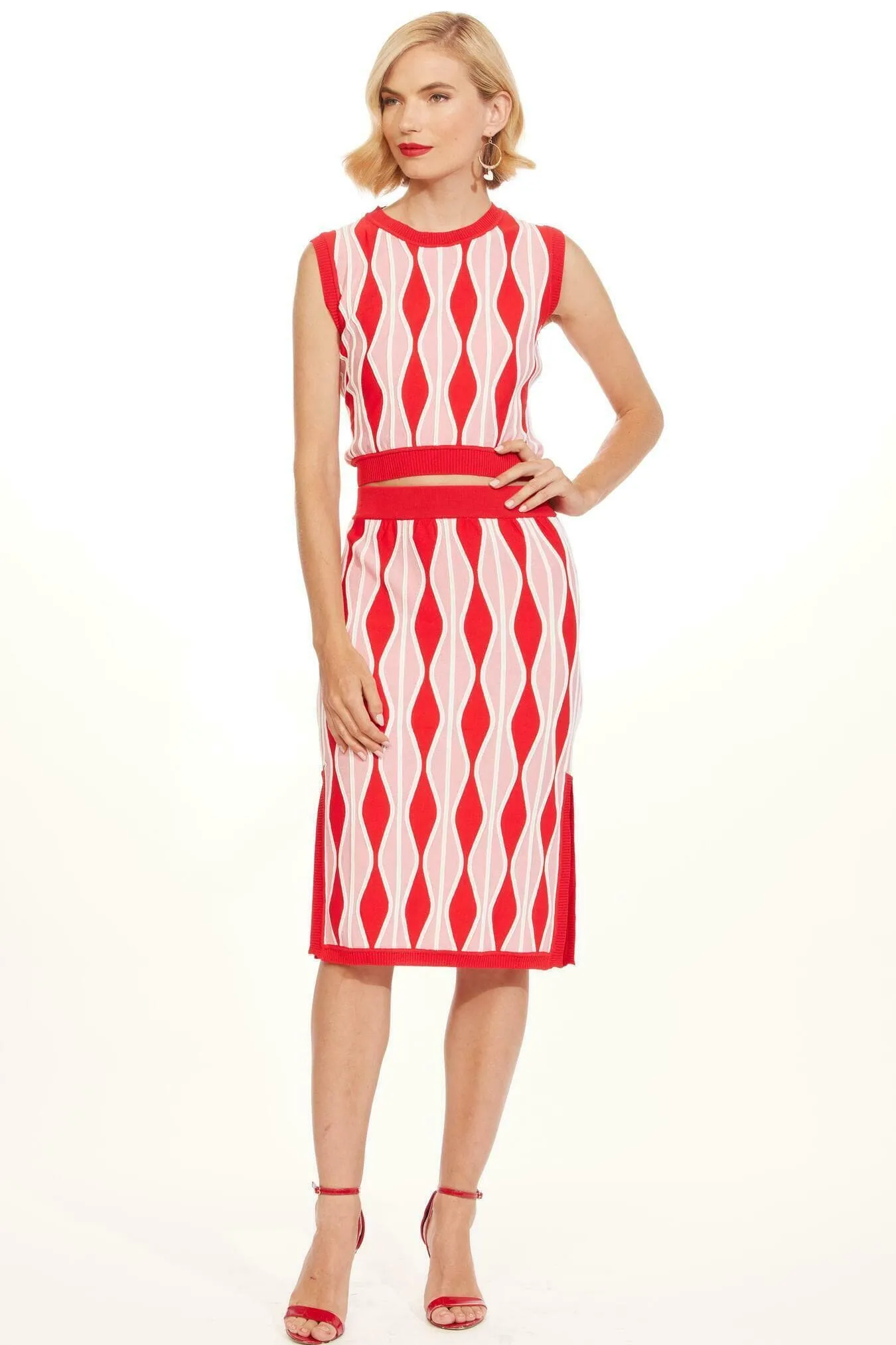 Niska Skirt - Harlequin Pink Vibrant Touch Coordinated Set