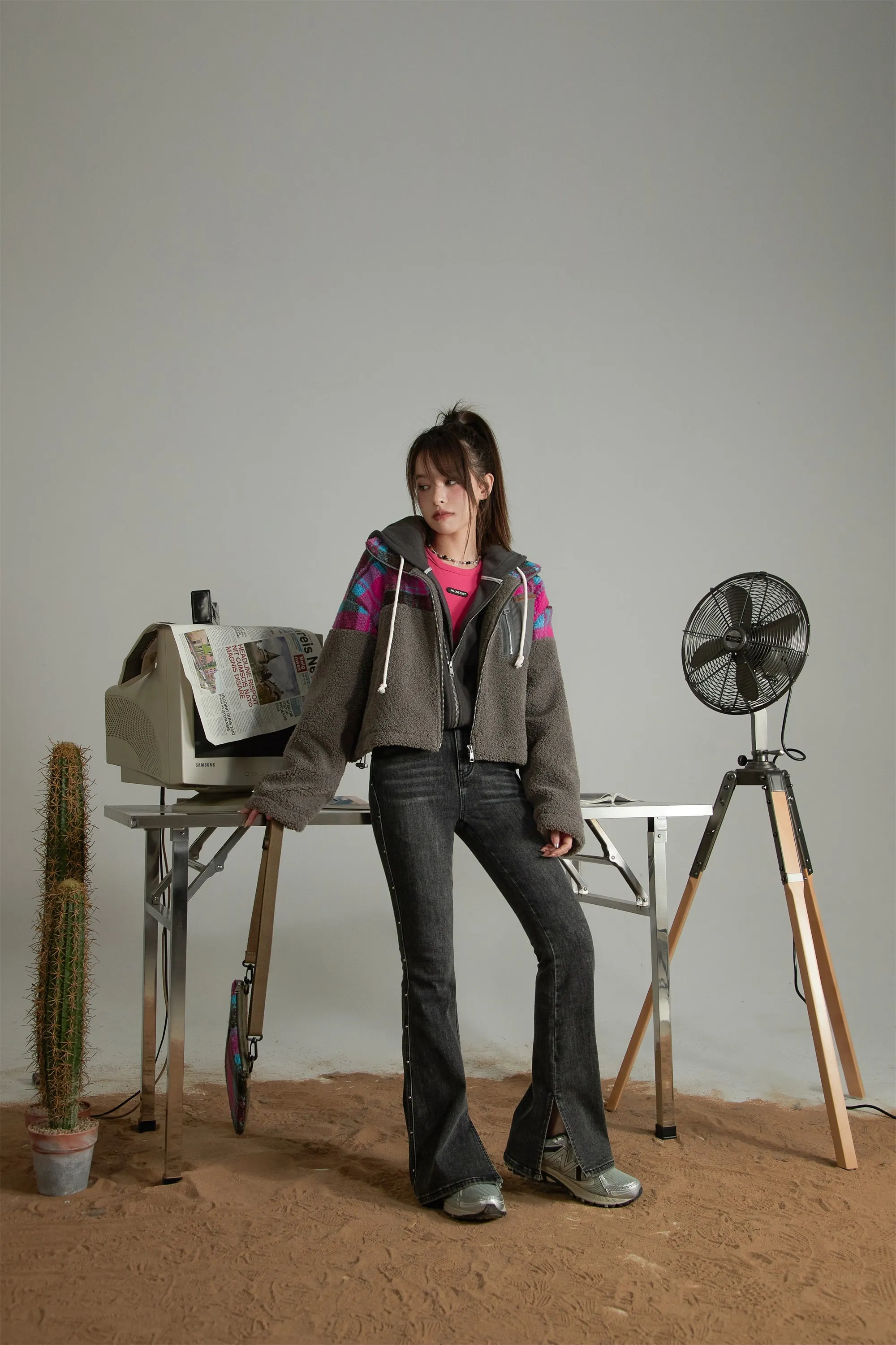 Colored Crop Fleece Jacket