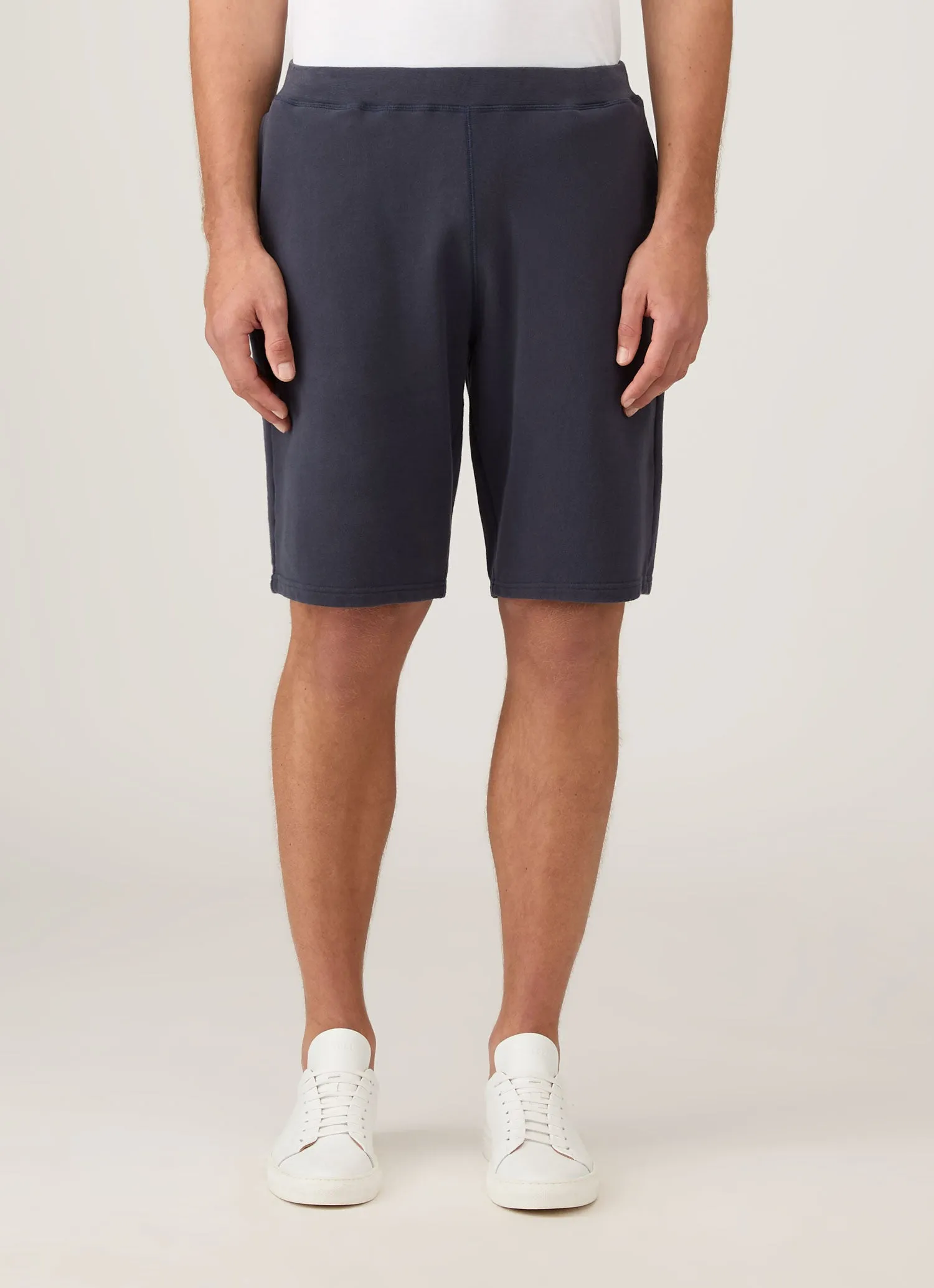 Comfortable Waistband Men's Loopback Shorts in Navy