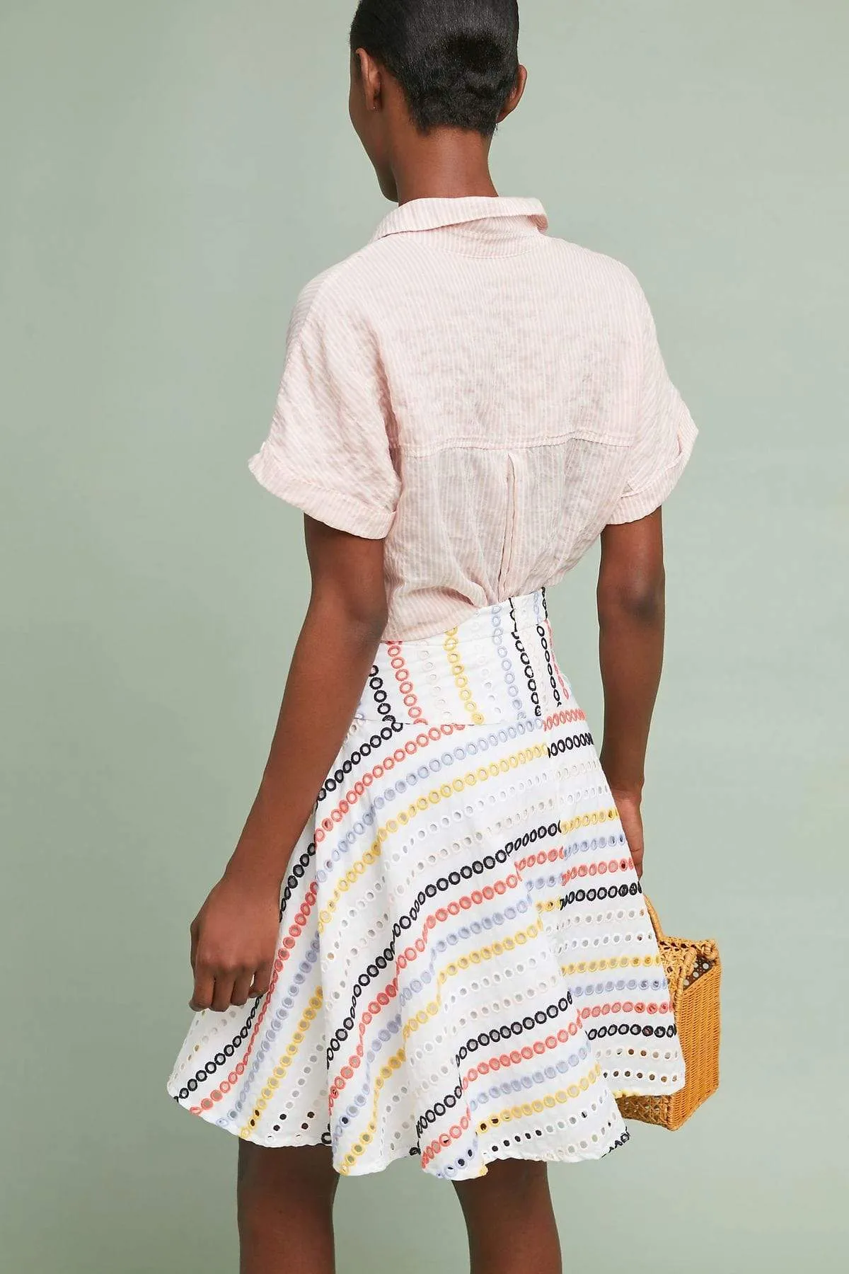 Soft Motion Colorful Eyelet Skirt