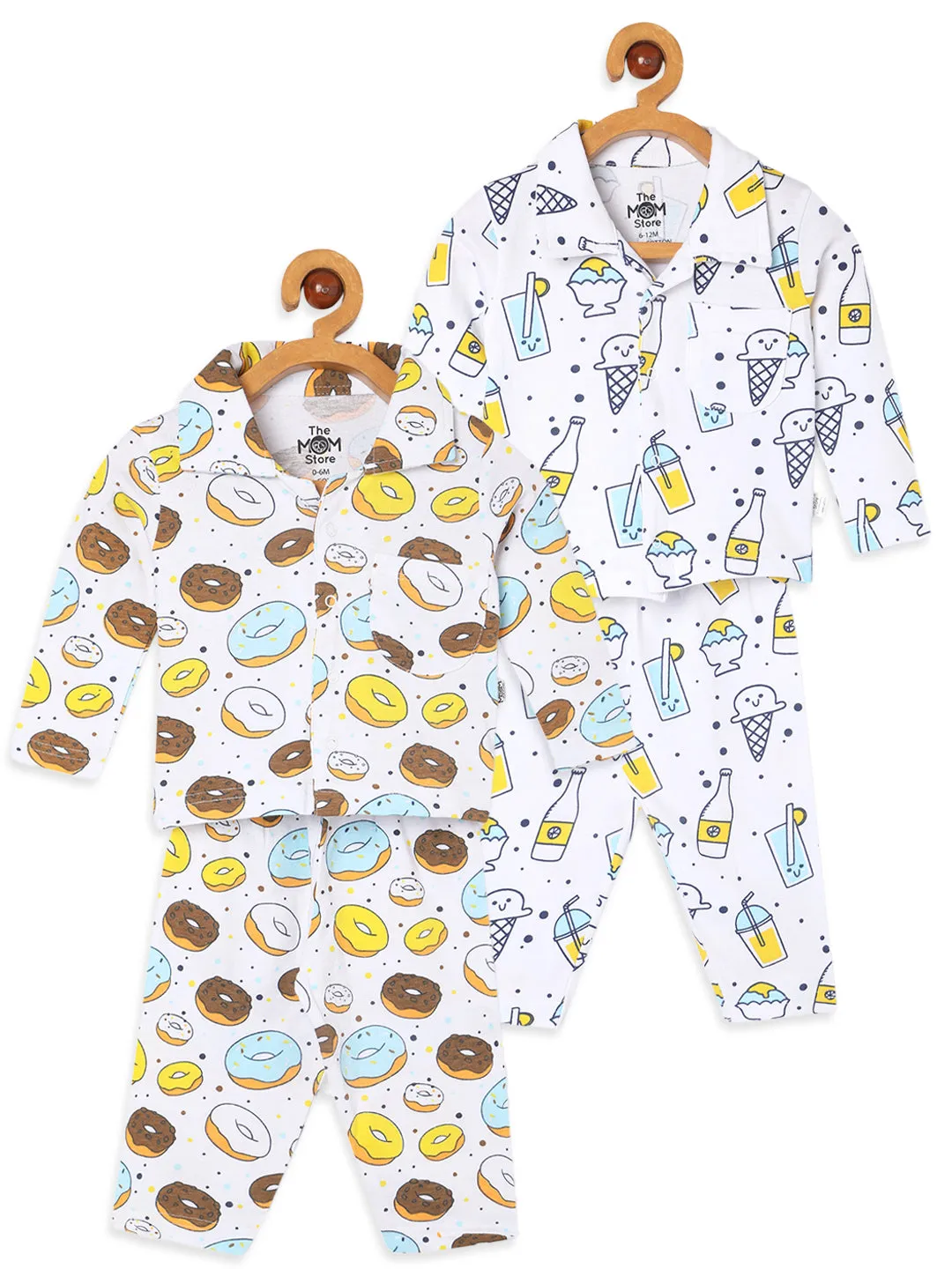 Combo of 2 Baby Pajama Sets -  My Smoothie & Sweet like a Doughnut