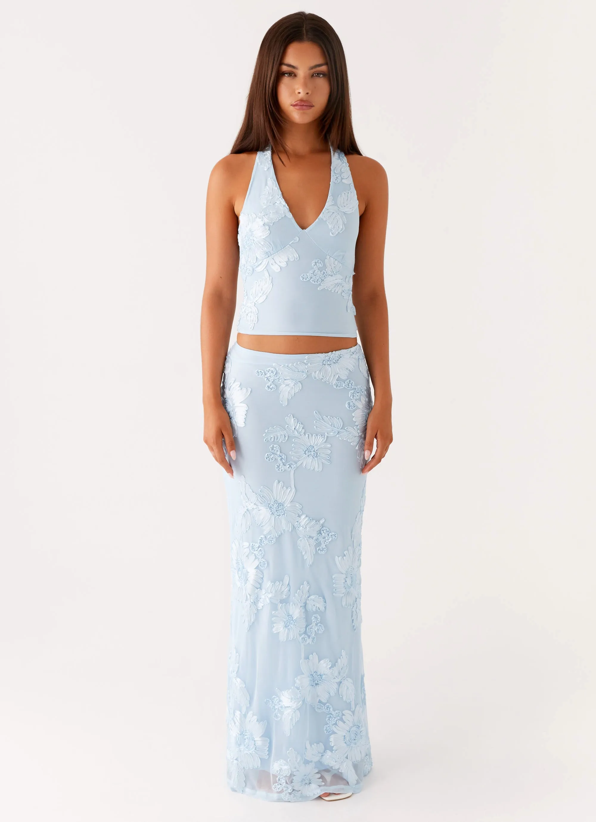 Modular Attachment Radiate Maxi Skirt - Blue