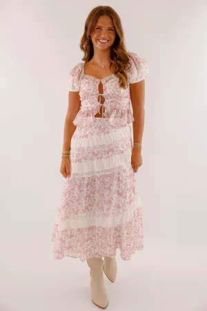 Comfort-focused design Floral Whispers Midi Skirt Flex Foam Inserts Light Fabric Floral Whispers Midi Skirt