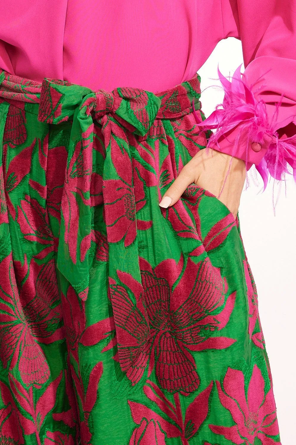 Salinger Wide-Leg Pants - Camellia Bloom Stretch Movement Breathable Comfort