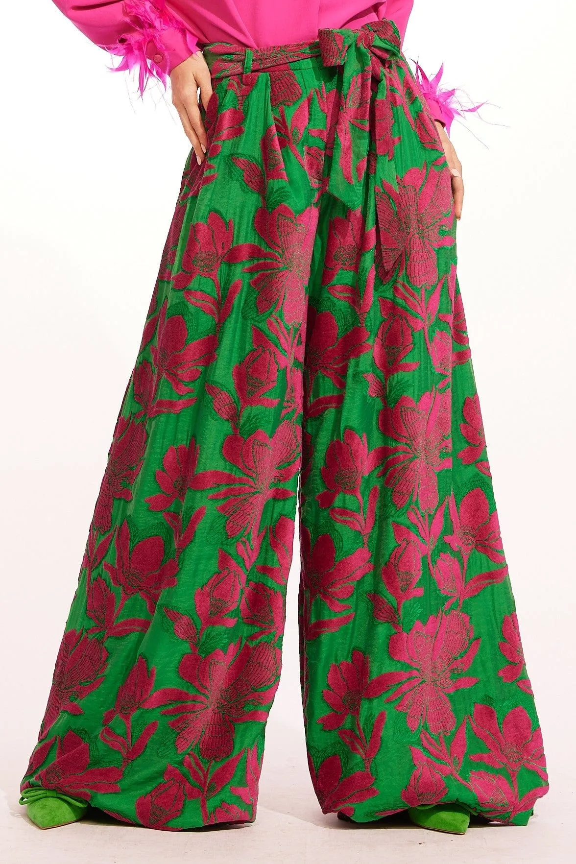 AntiStaticTreatment Salinger Wide-Leg Pants - Camellia Bloom