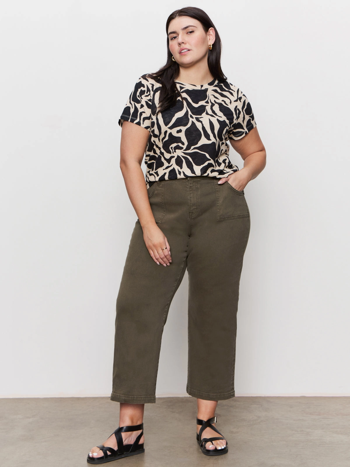 DurableBartack League Crop Jeans Fatigue Extended Sizing