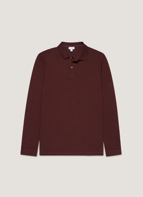 Comfort First Men's Long Sleeve Piqu?? Polo Shirt in Bakelite Men's Long Sleeve Piqu?? Polo Shirt in Bakelite Stylish Collar