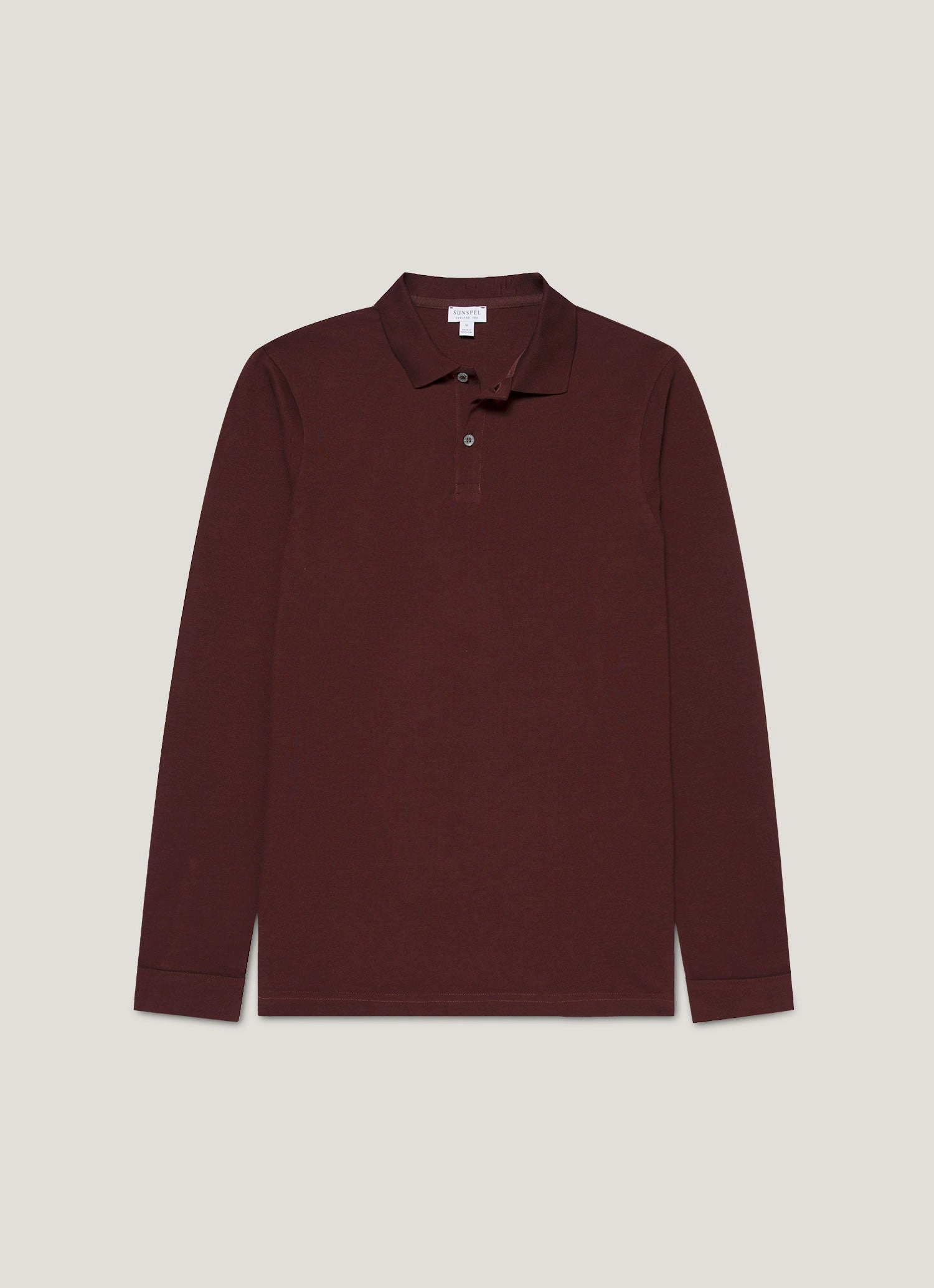 Men's Long Sleeve Piqu?? Polo Shirt in Bakelite Stylish Collar