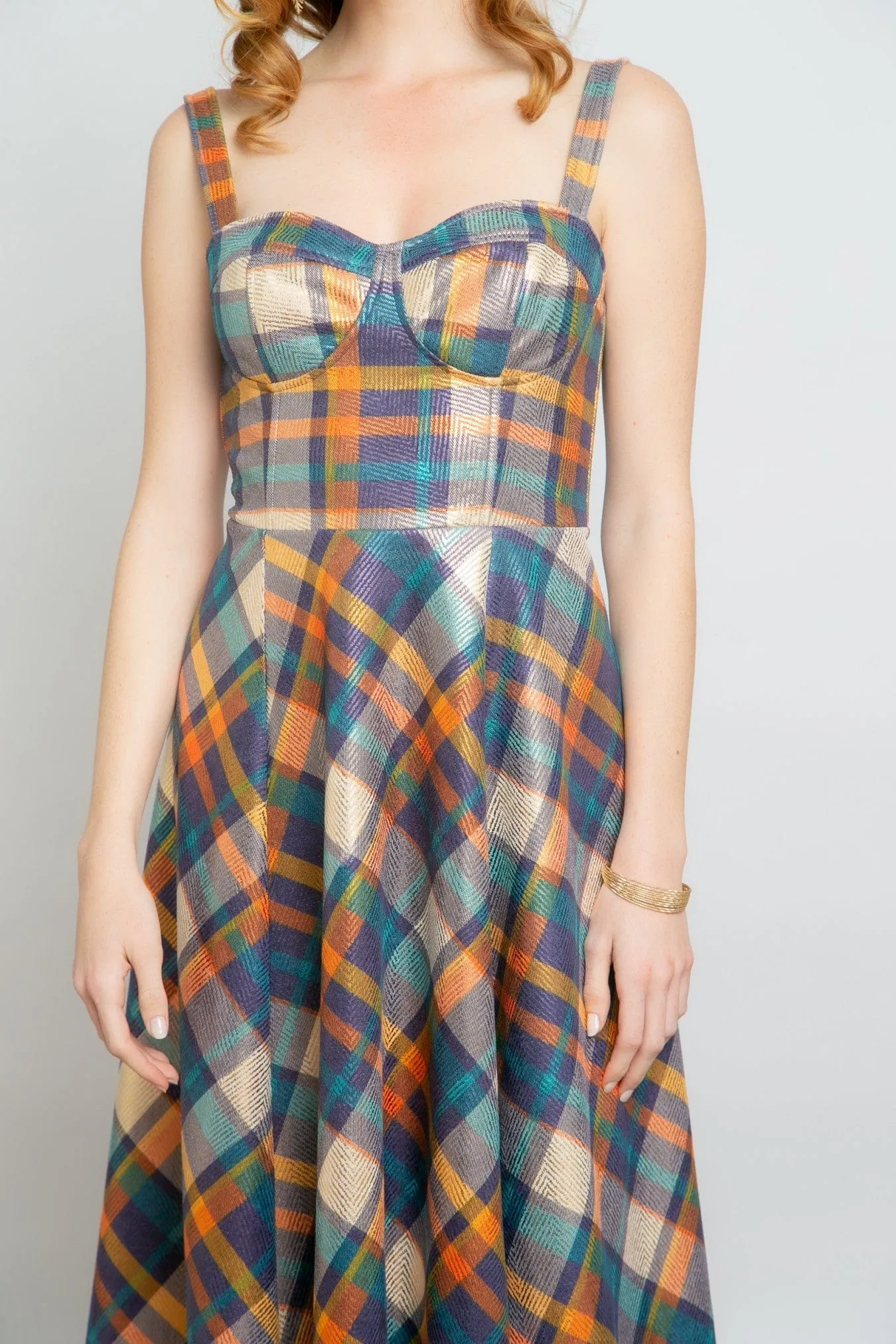 Summer Ease Chic Tone Opal Dress - Danube Plaid