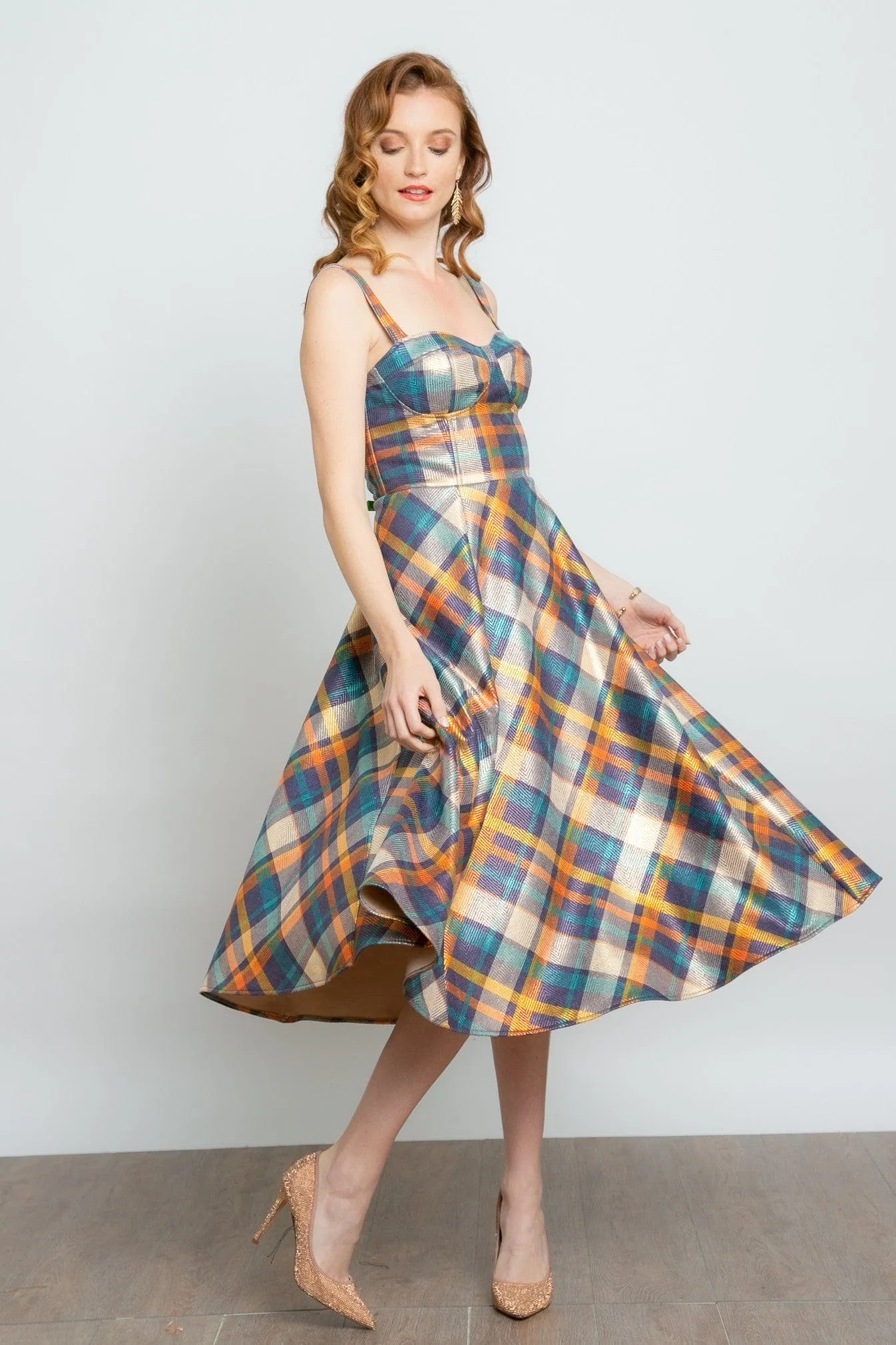 Soft Material Opal Dress - Danube Plaid