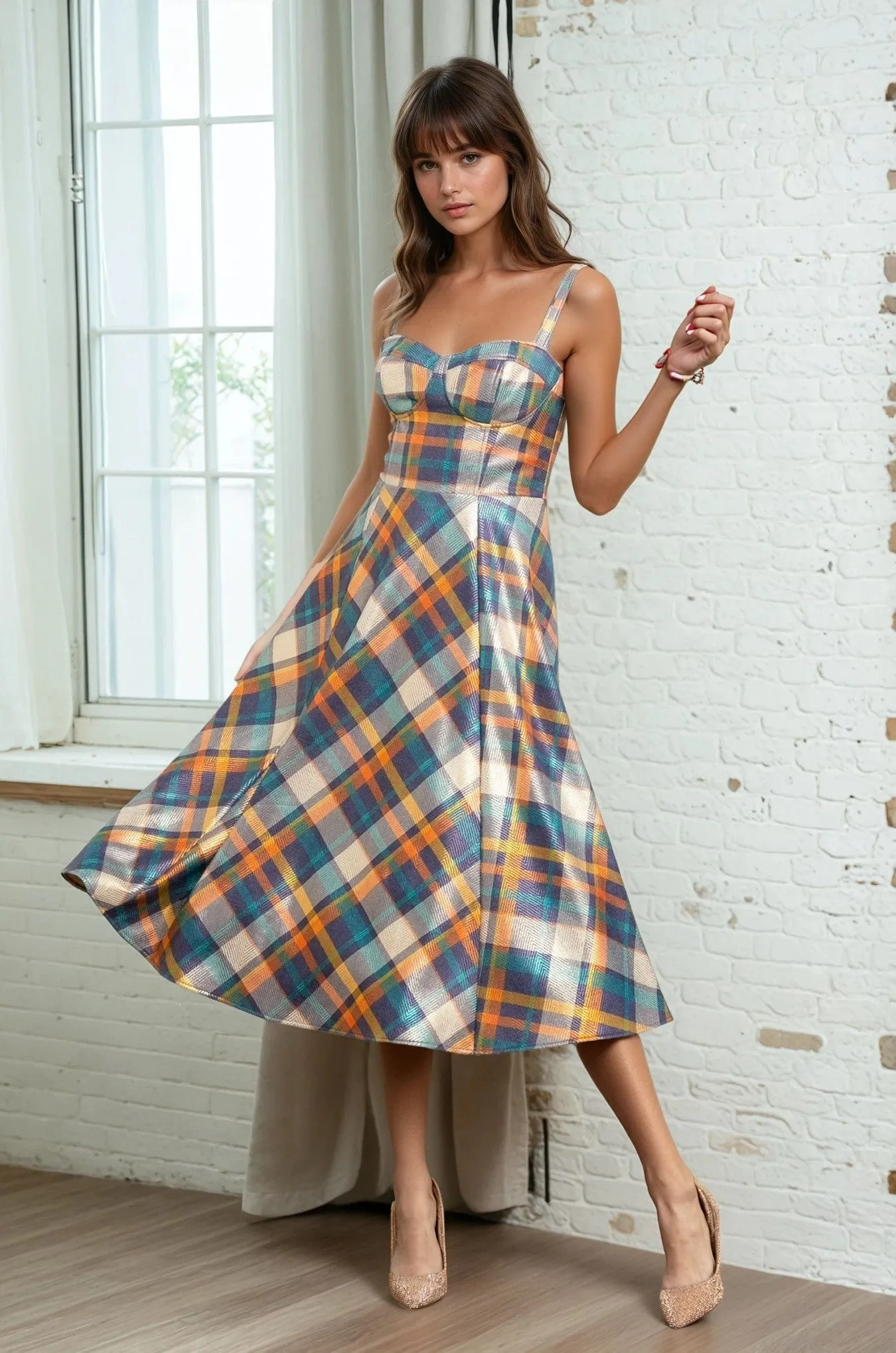 Versatile Wear Opal Dress - Danube Plaid