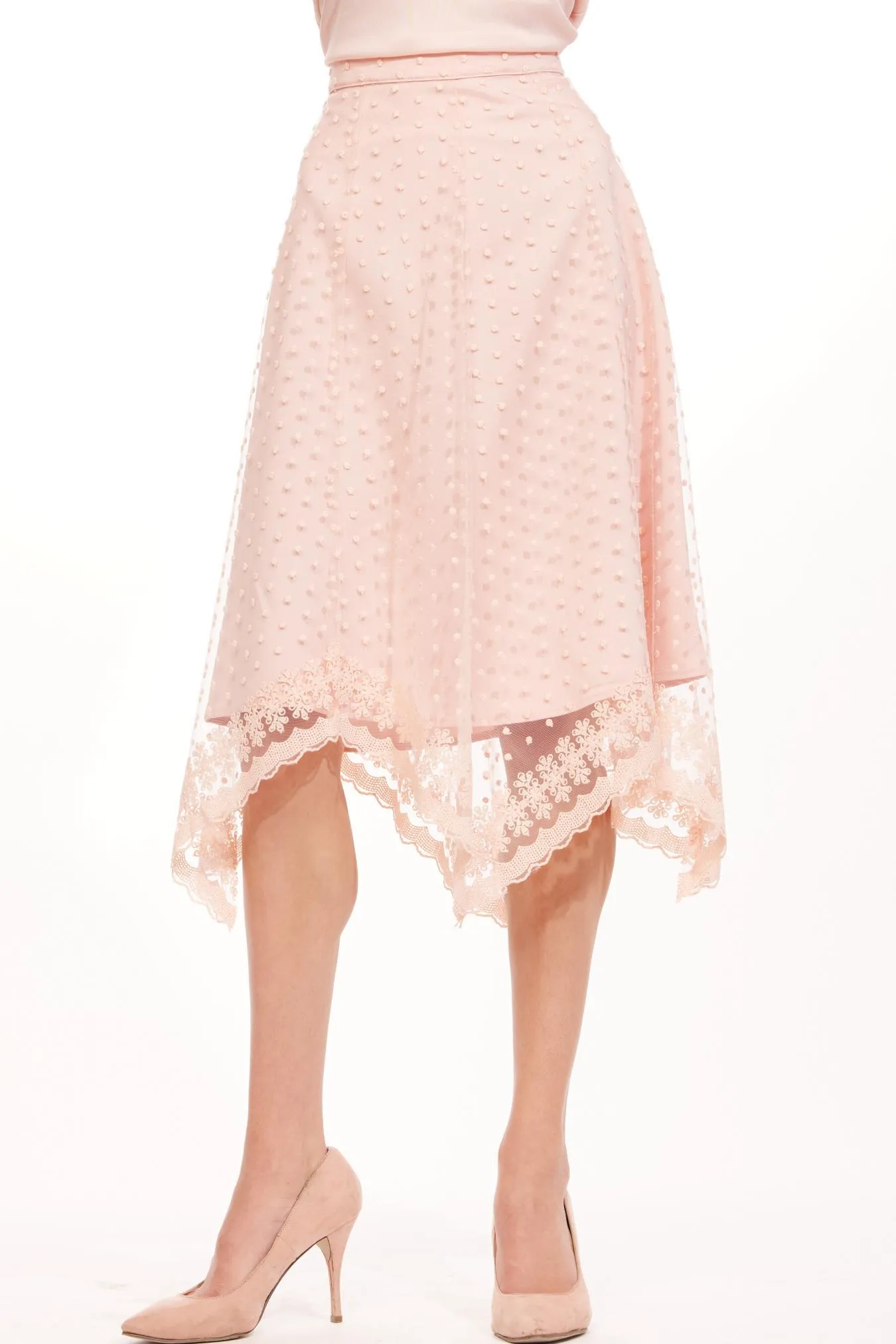 Leriel Skirt - Blushing Dot Back Slit
