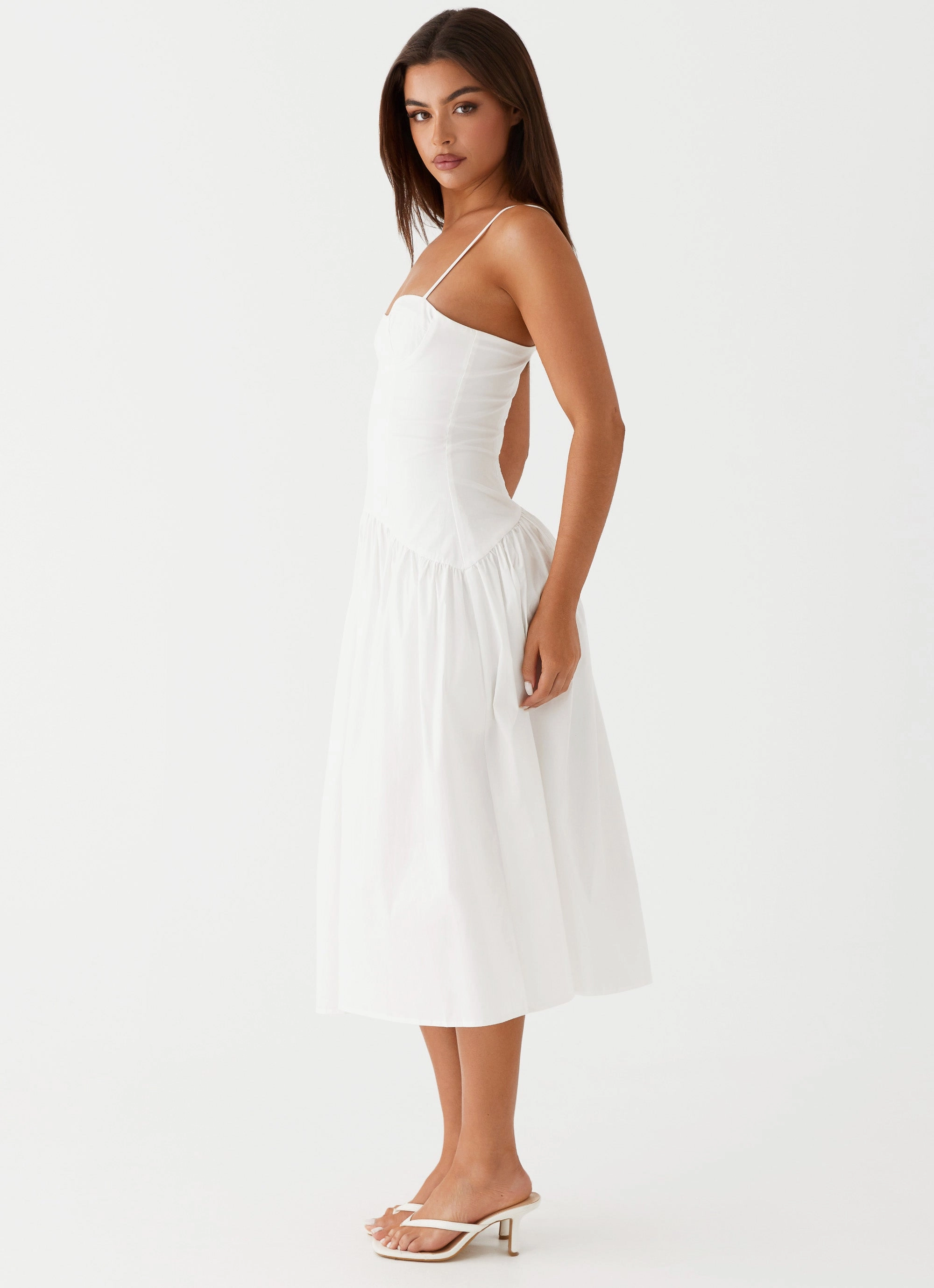 Weekend Ready Fresh Appeal Yvette Corset Midi Dress - White