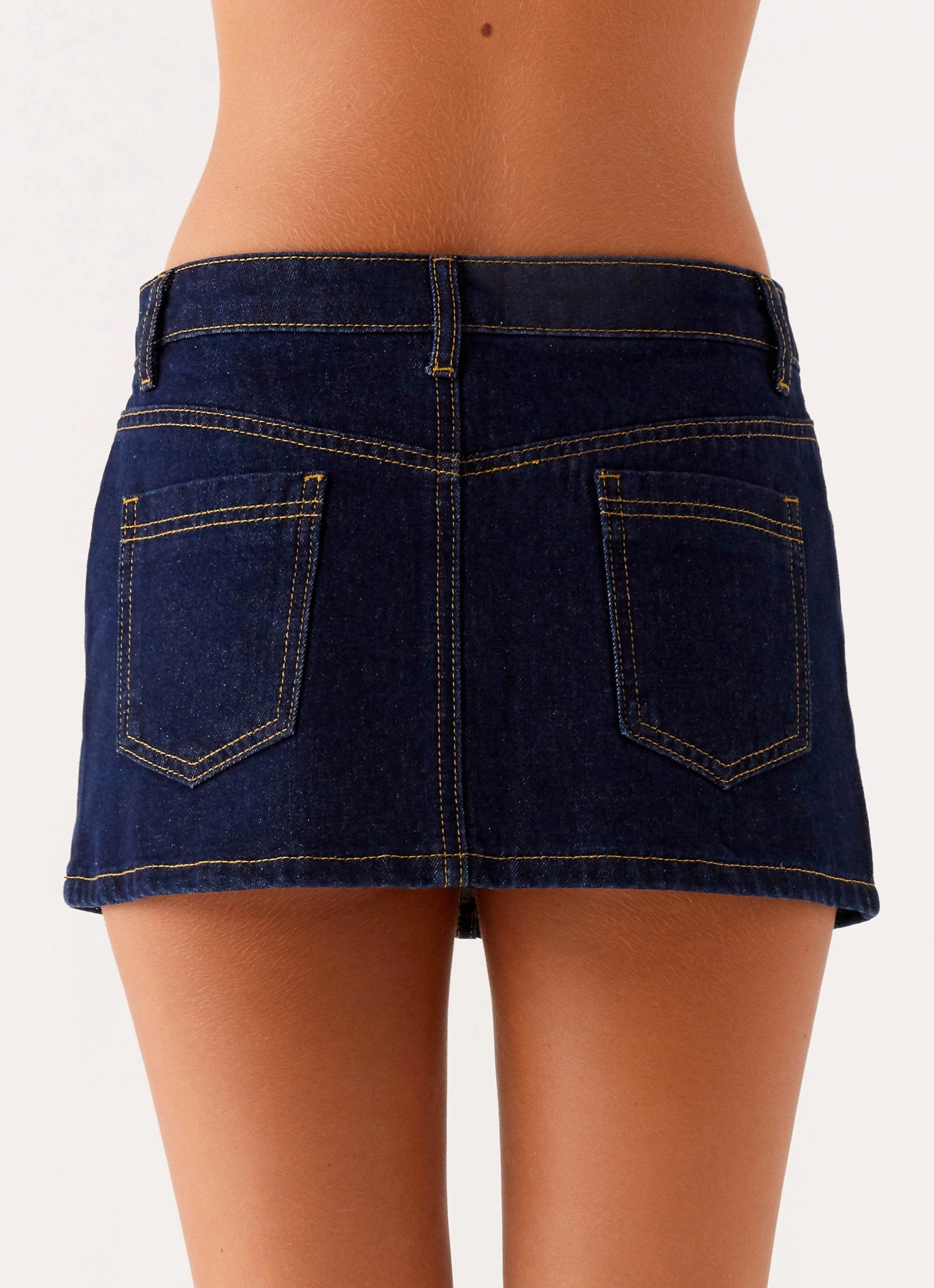 Functional Fashion Maysa Low Rise Mini Skirt - Indigo