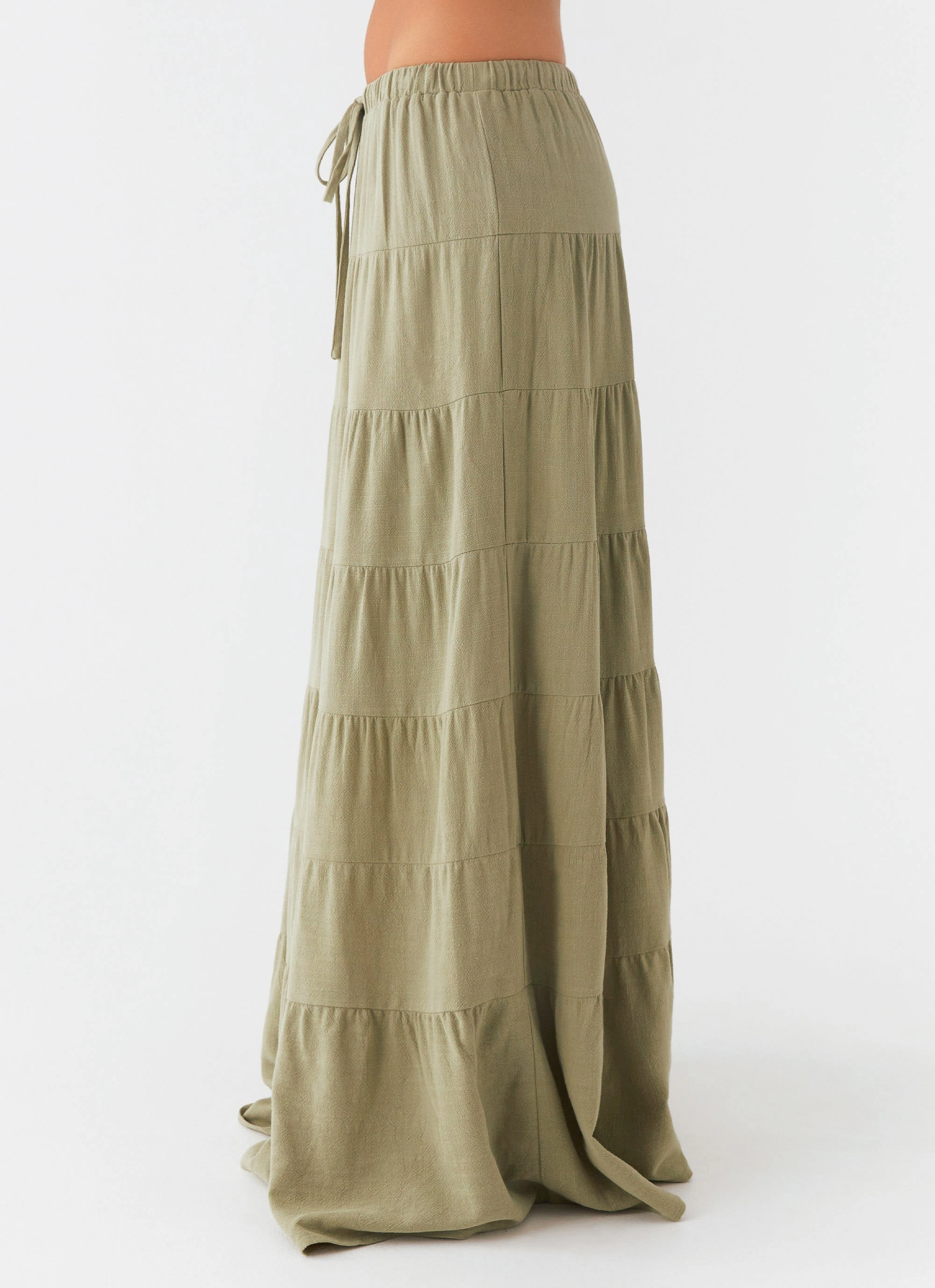Mariella Linen Maxi Skirt - Sage Tumblr Control Support Body Confidence