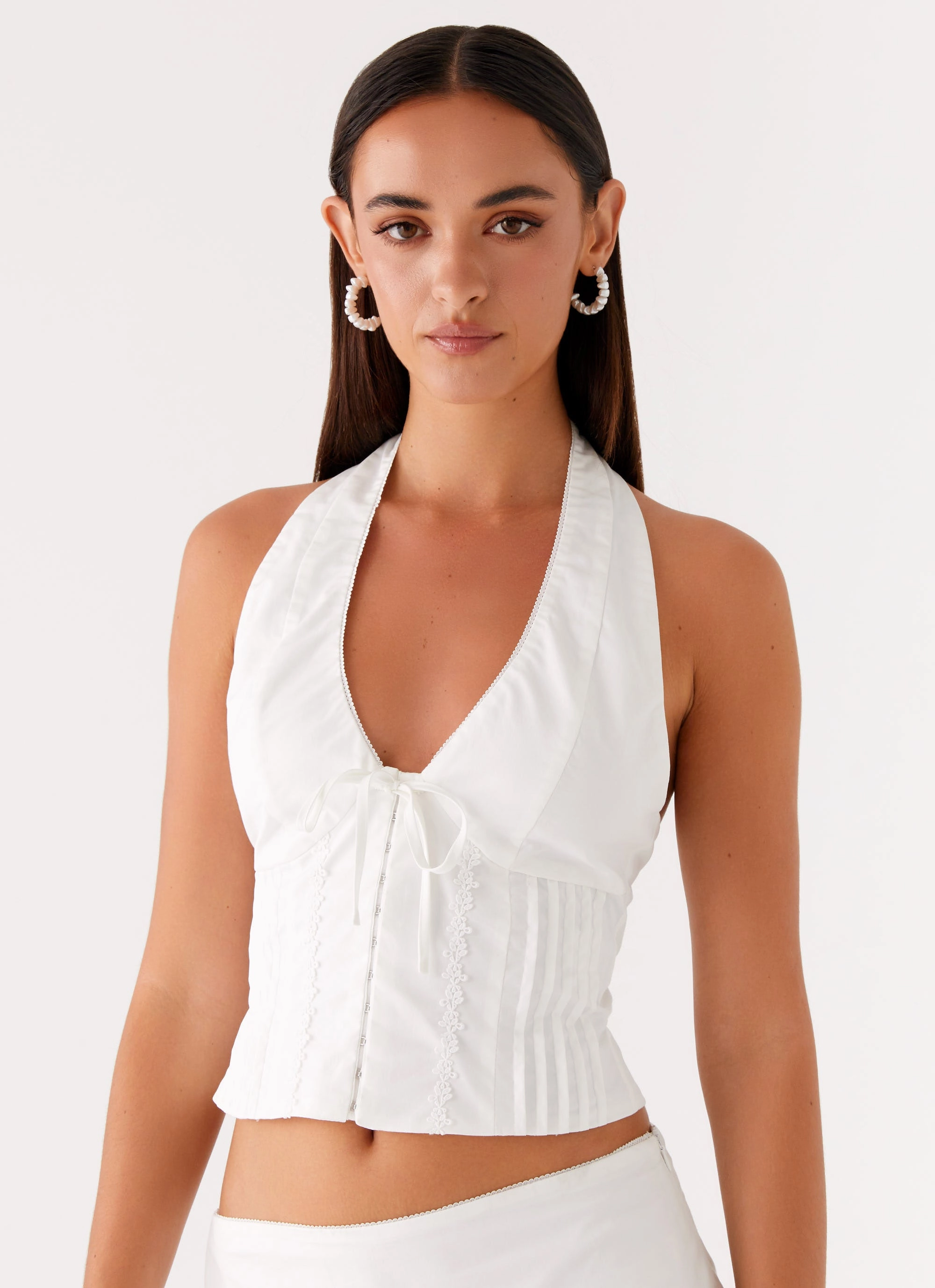 Mavis Halter Top - White SeamlessSidePanels