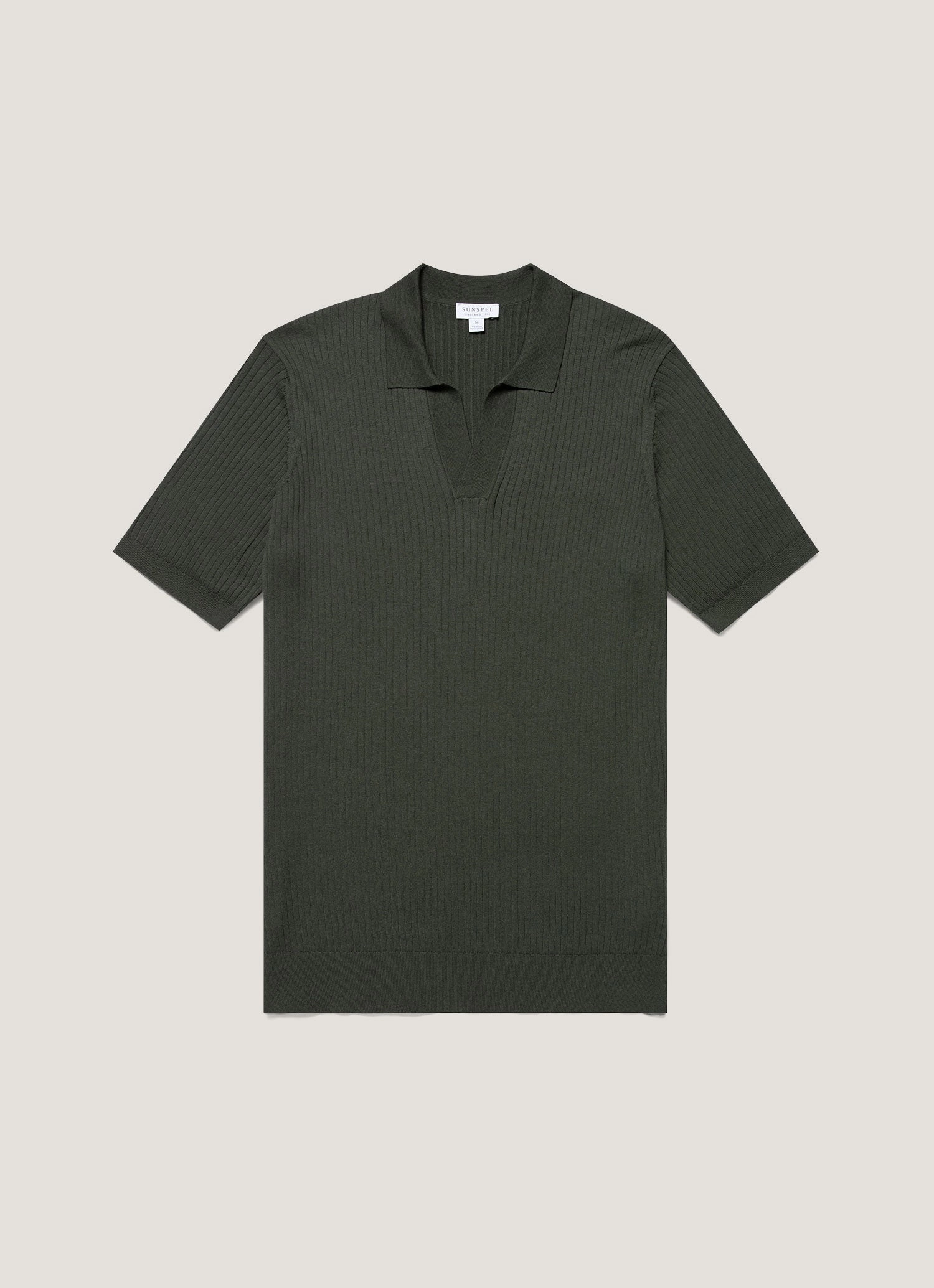 Men's Fine Rib Silk Cotton Polo Shirt in Dusk Green Luxe Apparel Performance Comfort